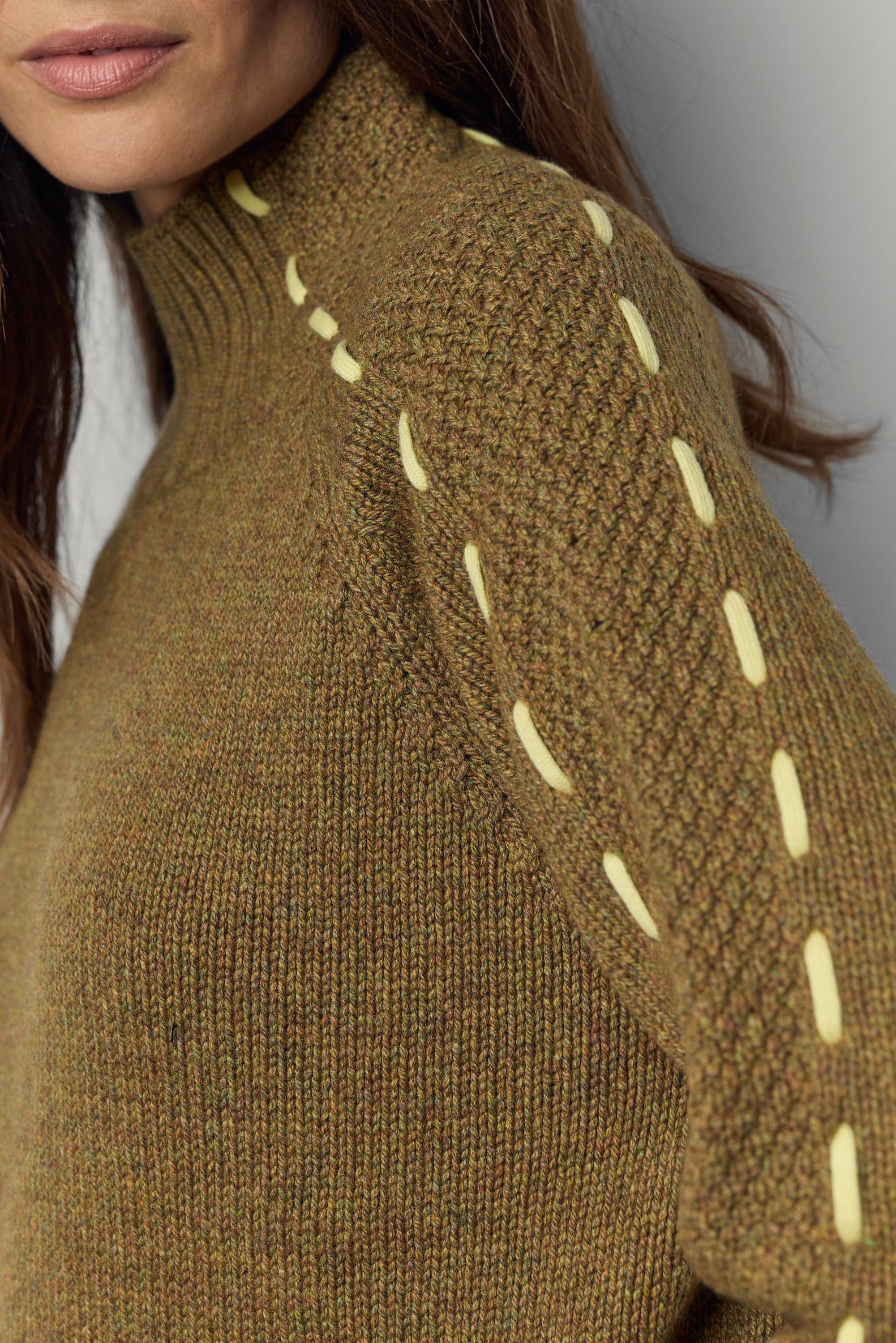 Cashmere sweater with embroidered details
