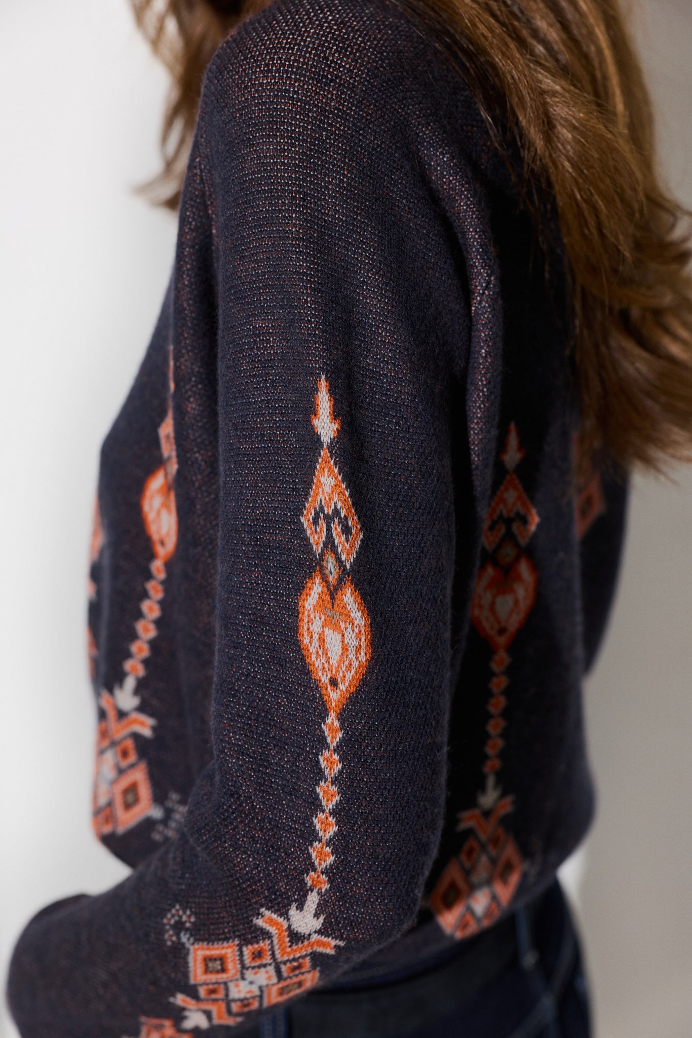 Jacquard Bomber Cardigan