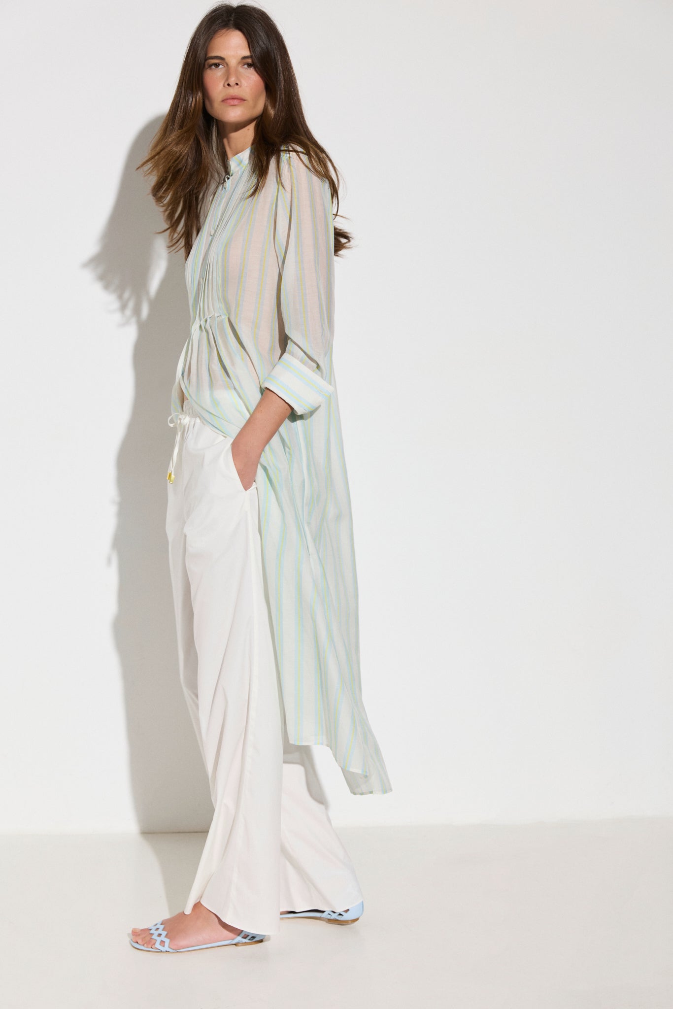 Long Pleated Blouse
