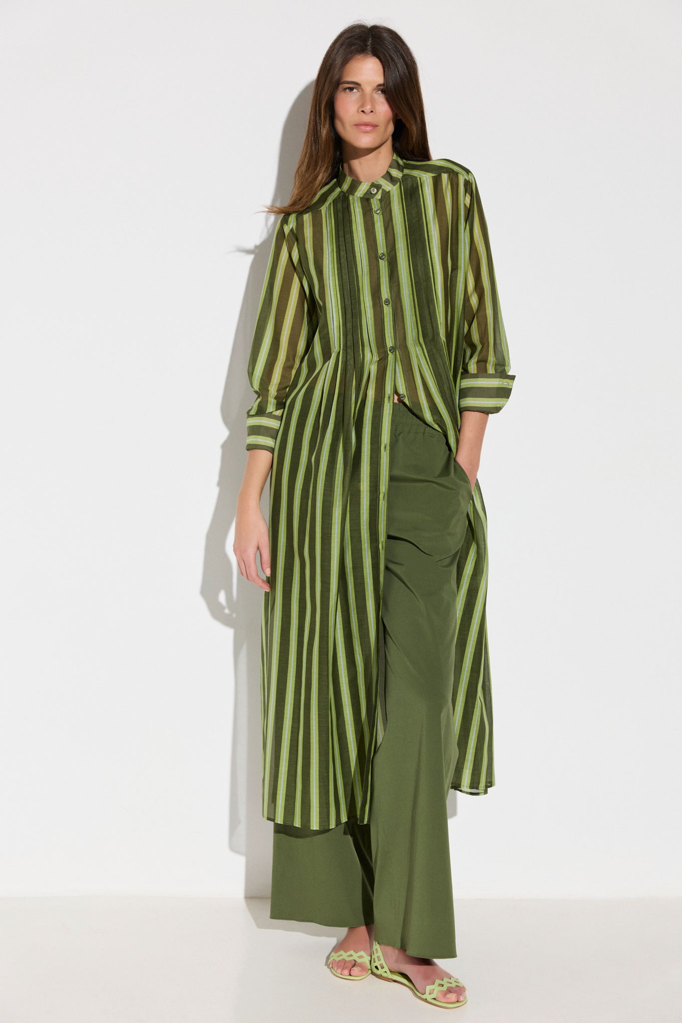 Long Pleated Blouse