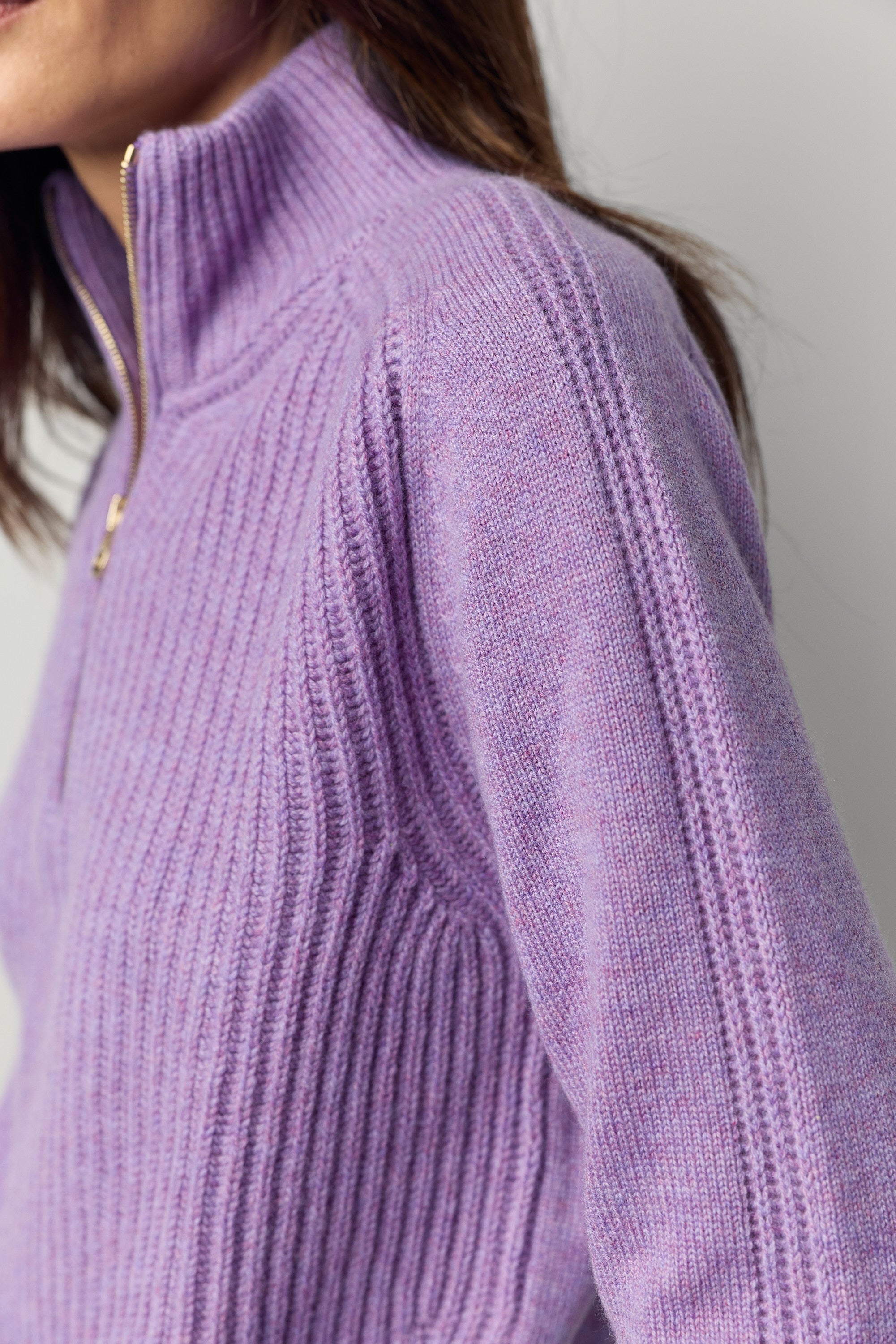 Pull en cachemire à col zippé