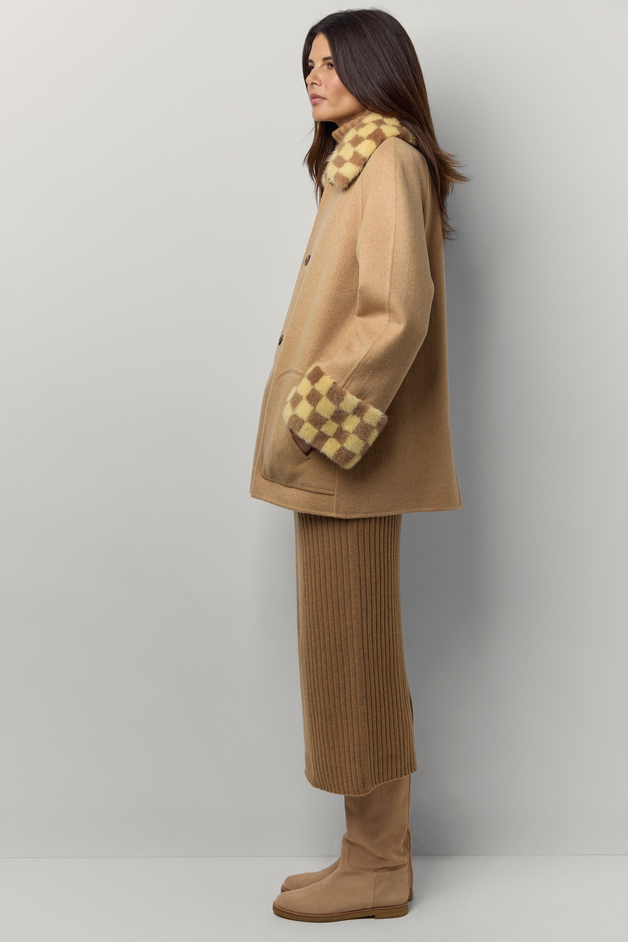 Gio cashmere and mink coat