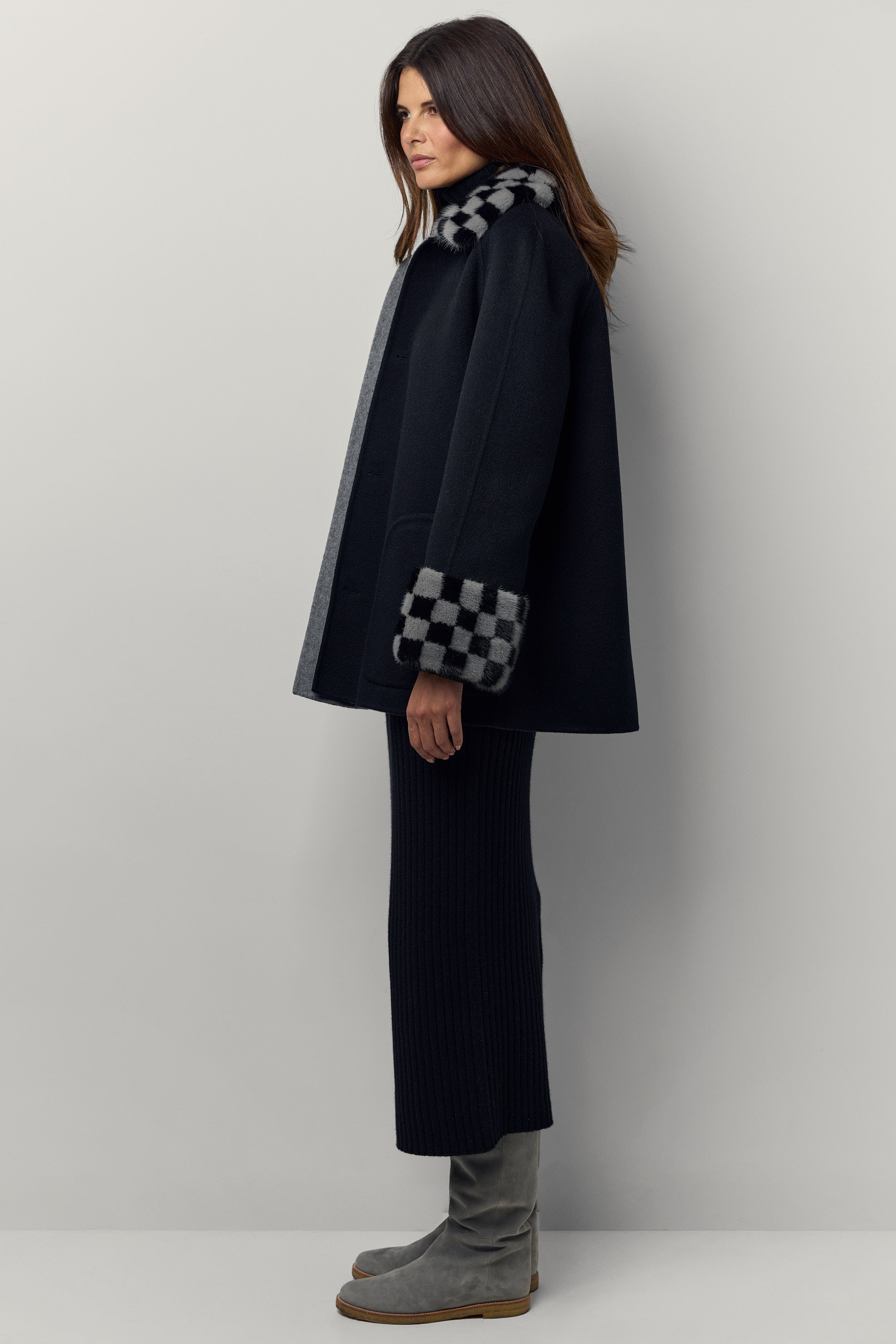 Gio cashmere and mink coat
