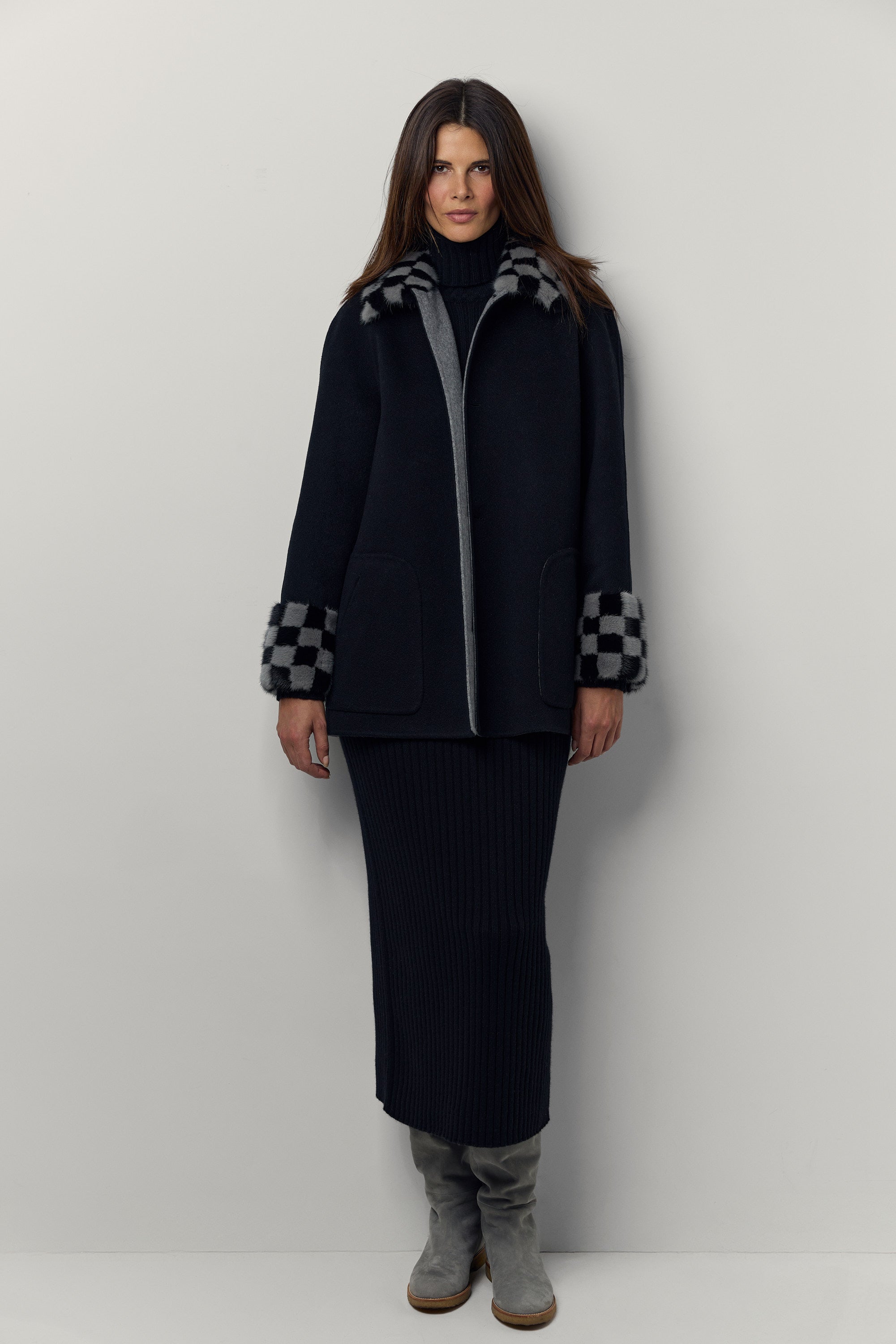 Gio cashmere and mink coat