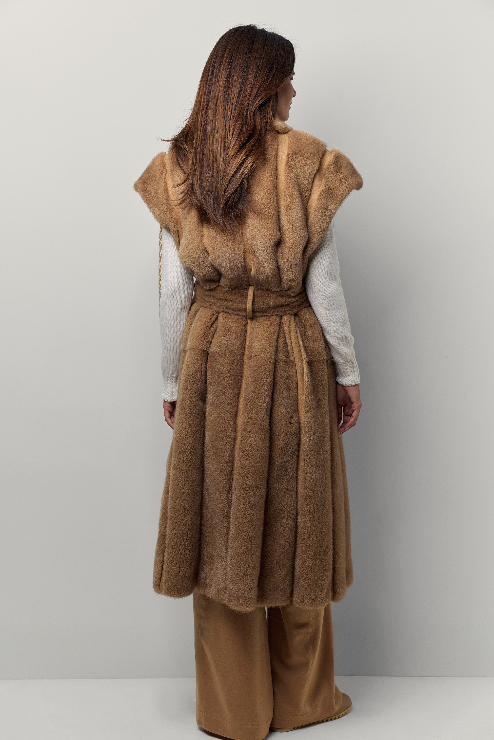 Felted mink and cashmere vest