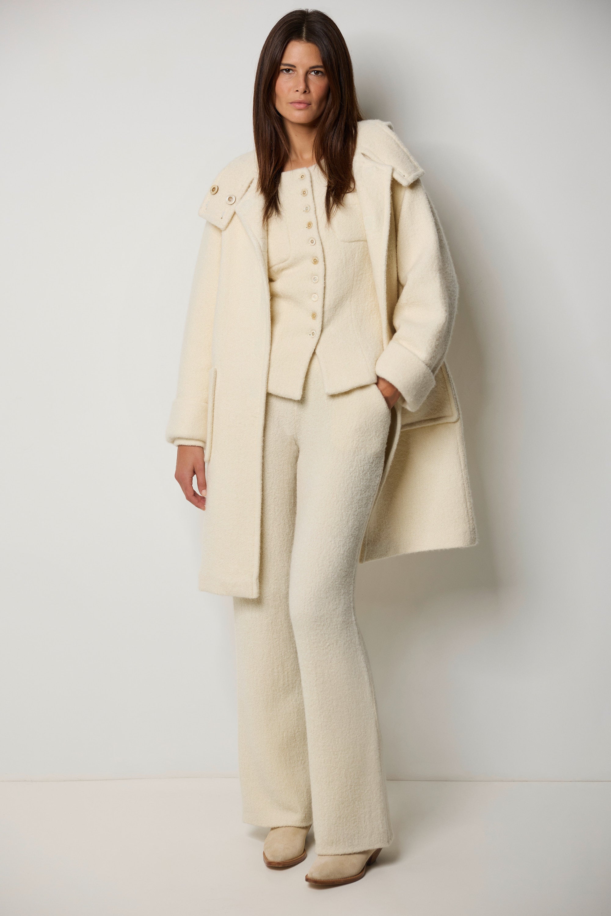 MEGÈVE cashmere and silk bouclé trousers
