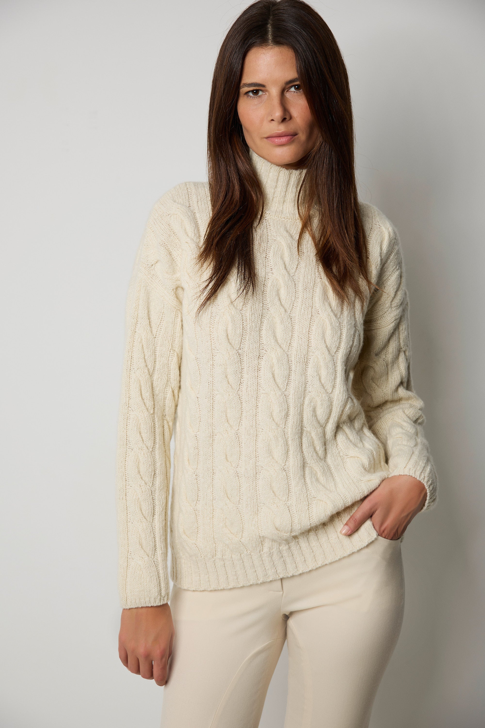 ARAN turtleneck sweater