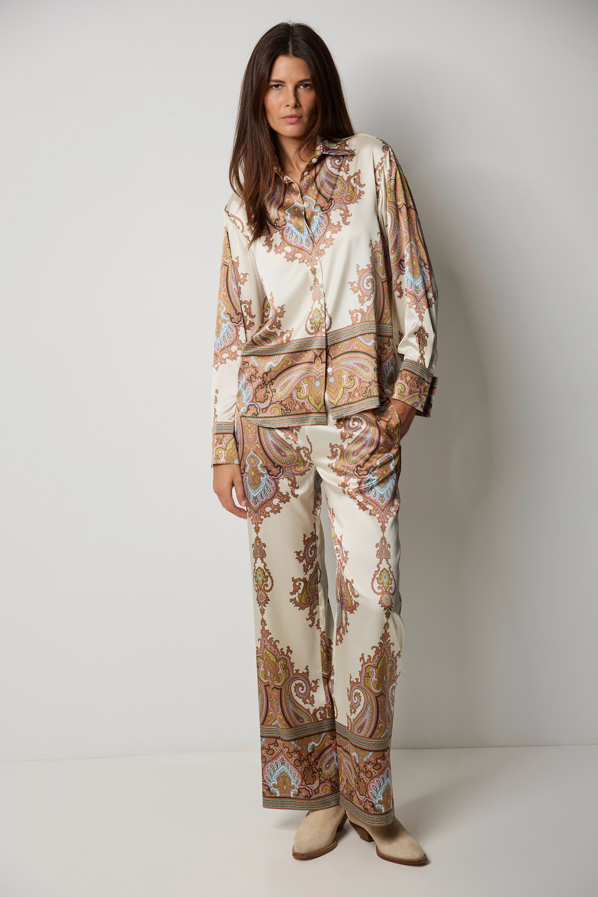 Pantalon en soie STAMPATA