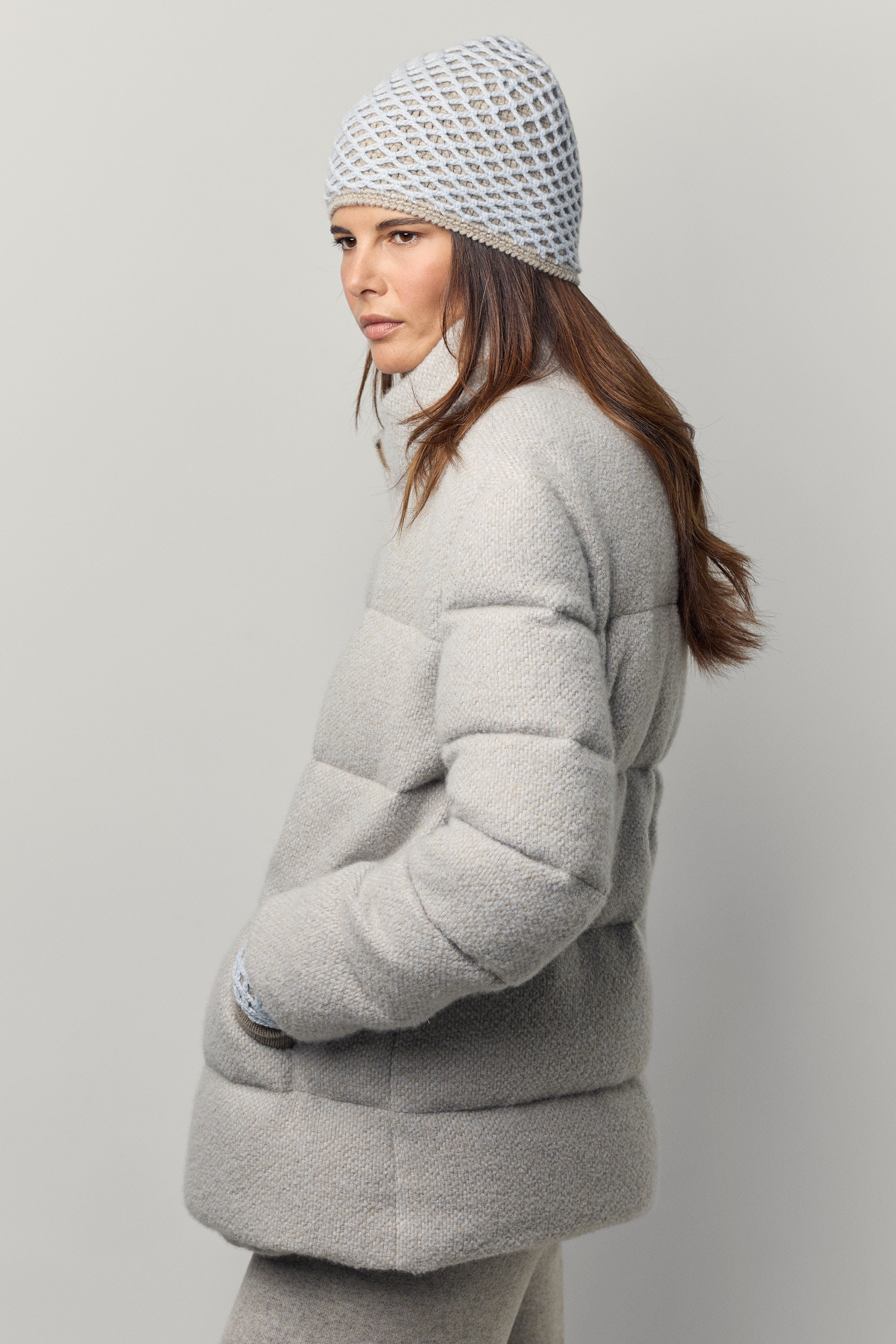 Cashmere puffer jacket
