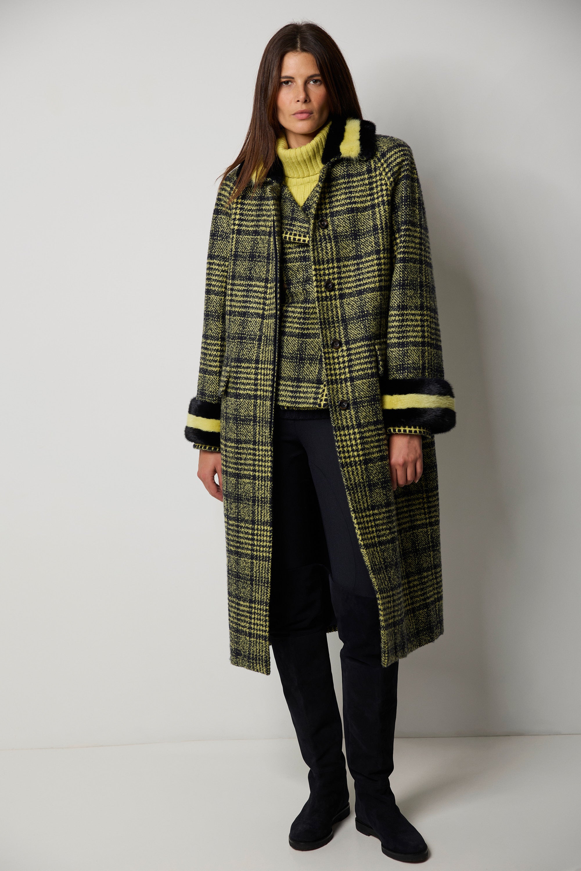 LONDON cashmere and silk bouclé coat