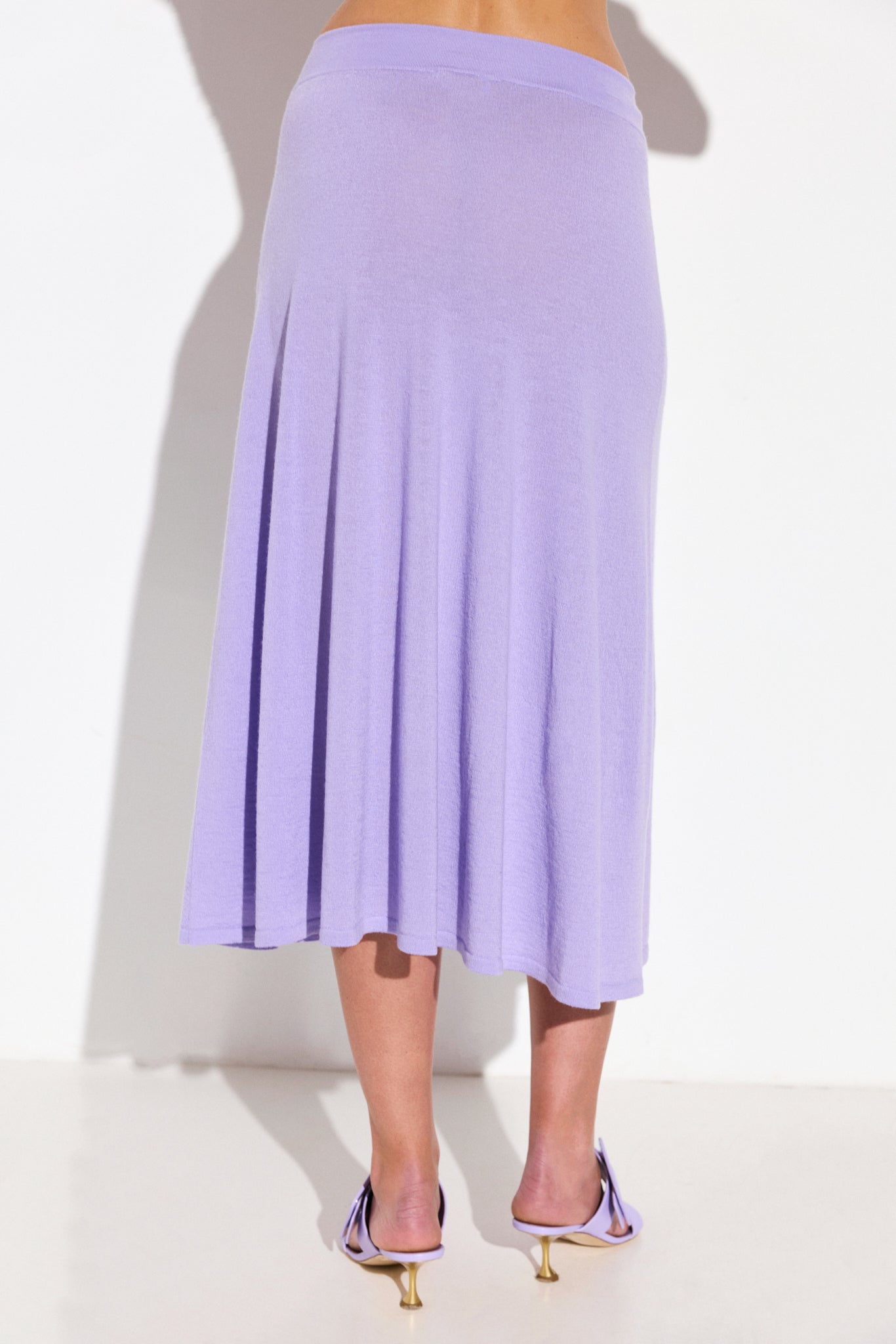 Jupe longue en cachemire et soie