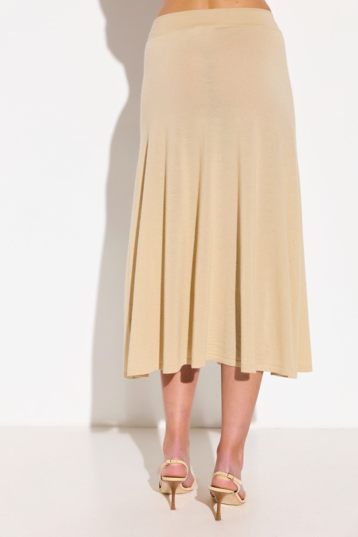 Jupe longue en cachemire et soie