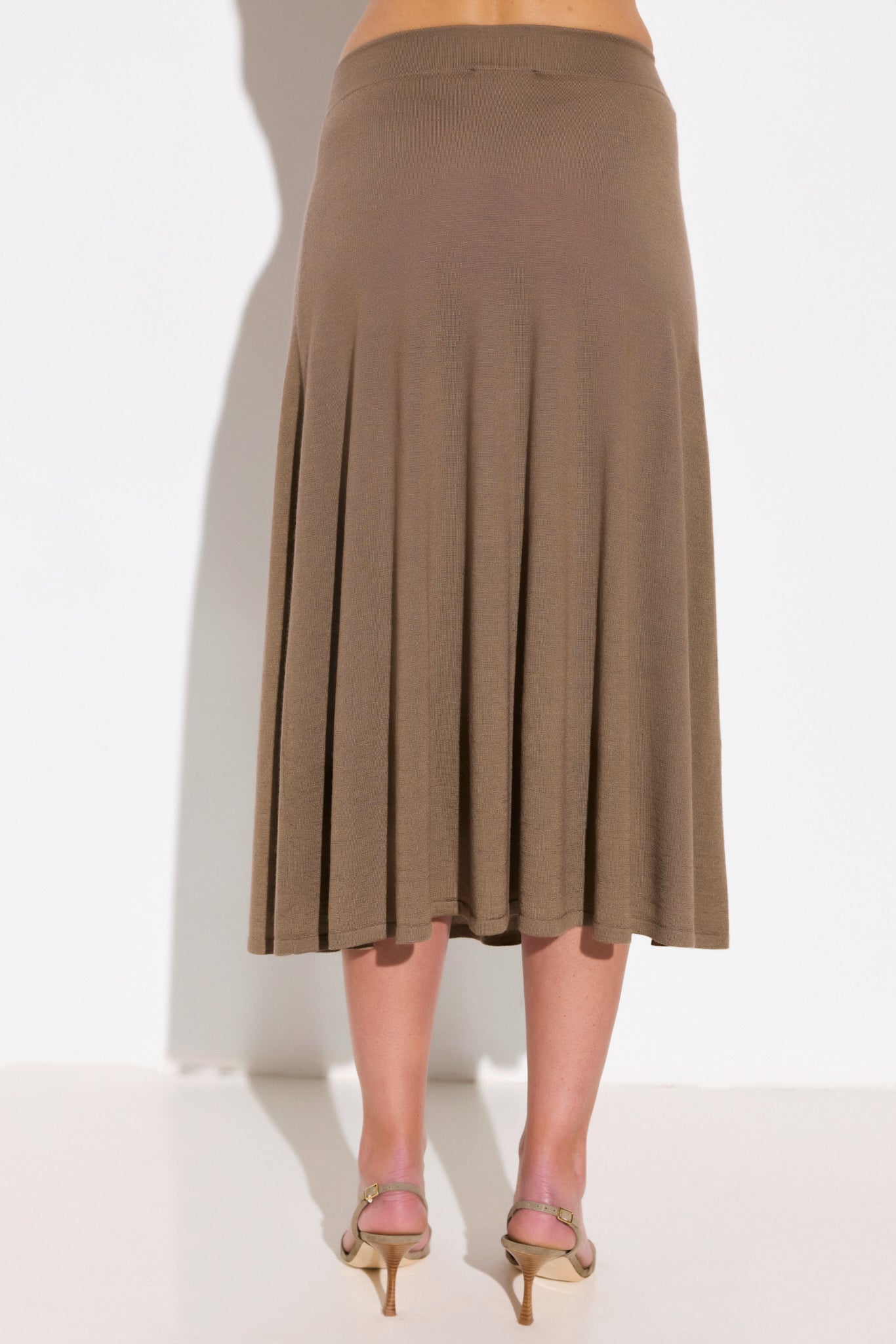 Jupe longue en cachemire et soie