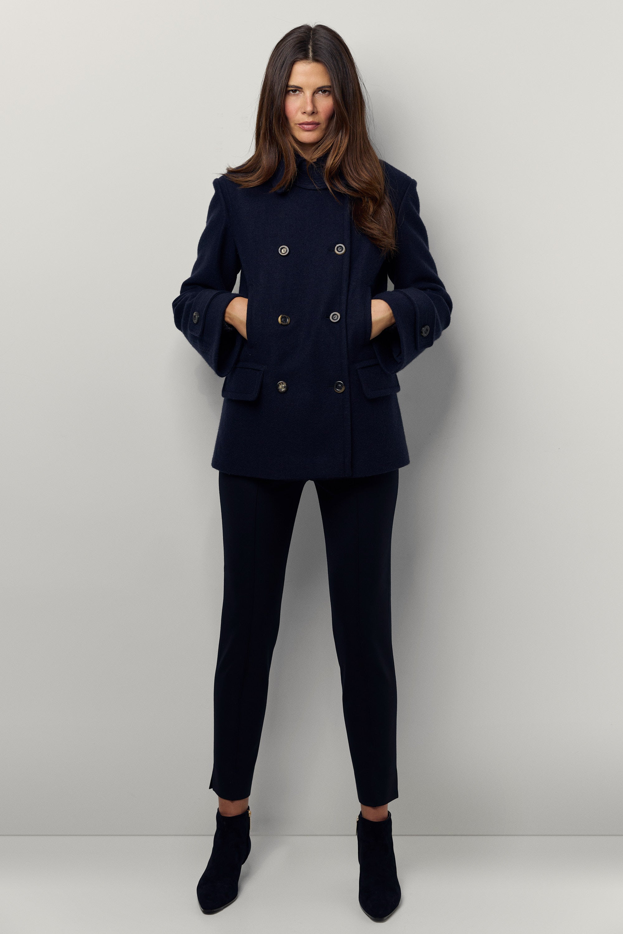 Cashmere felt pea coat