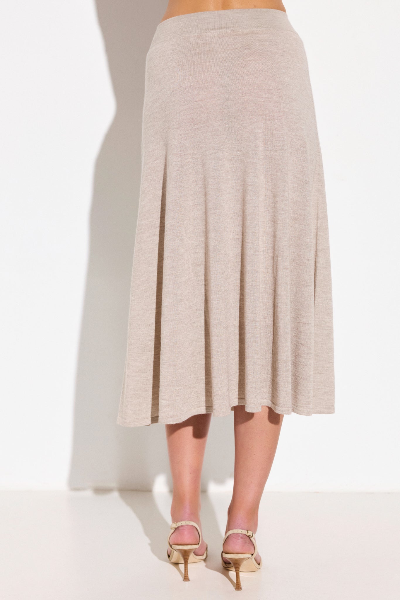 Jupe longue en cachemire et soie