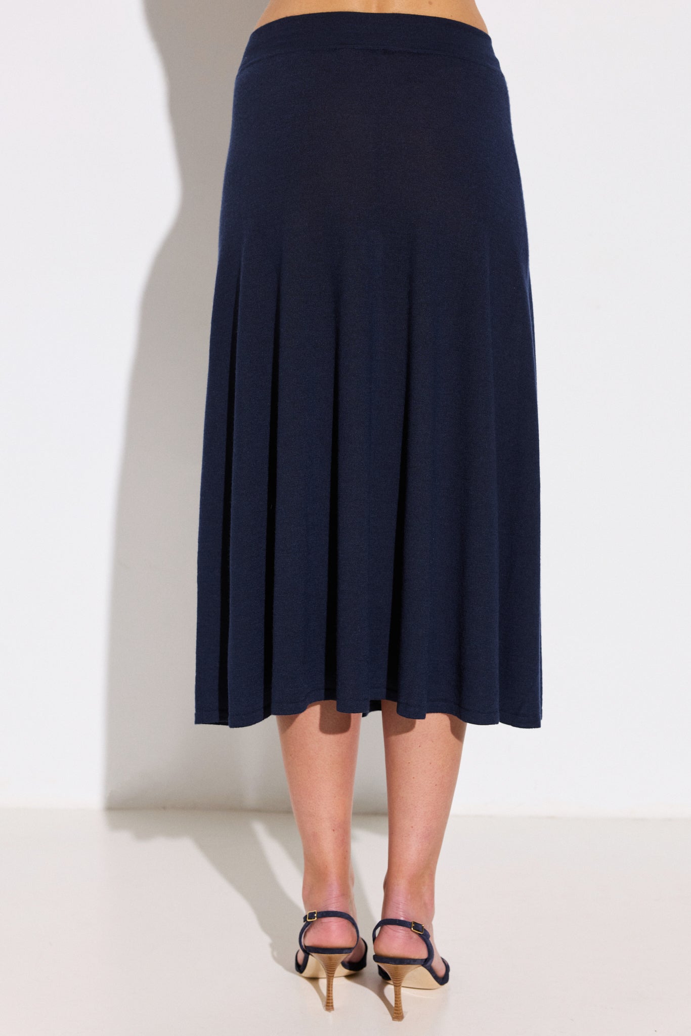 Jupe longue en cachemire et soie