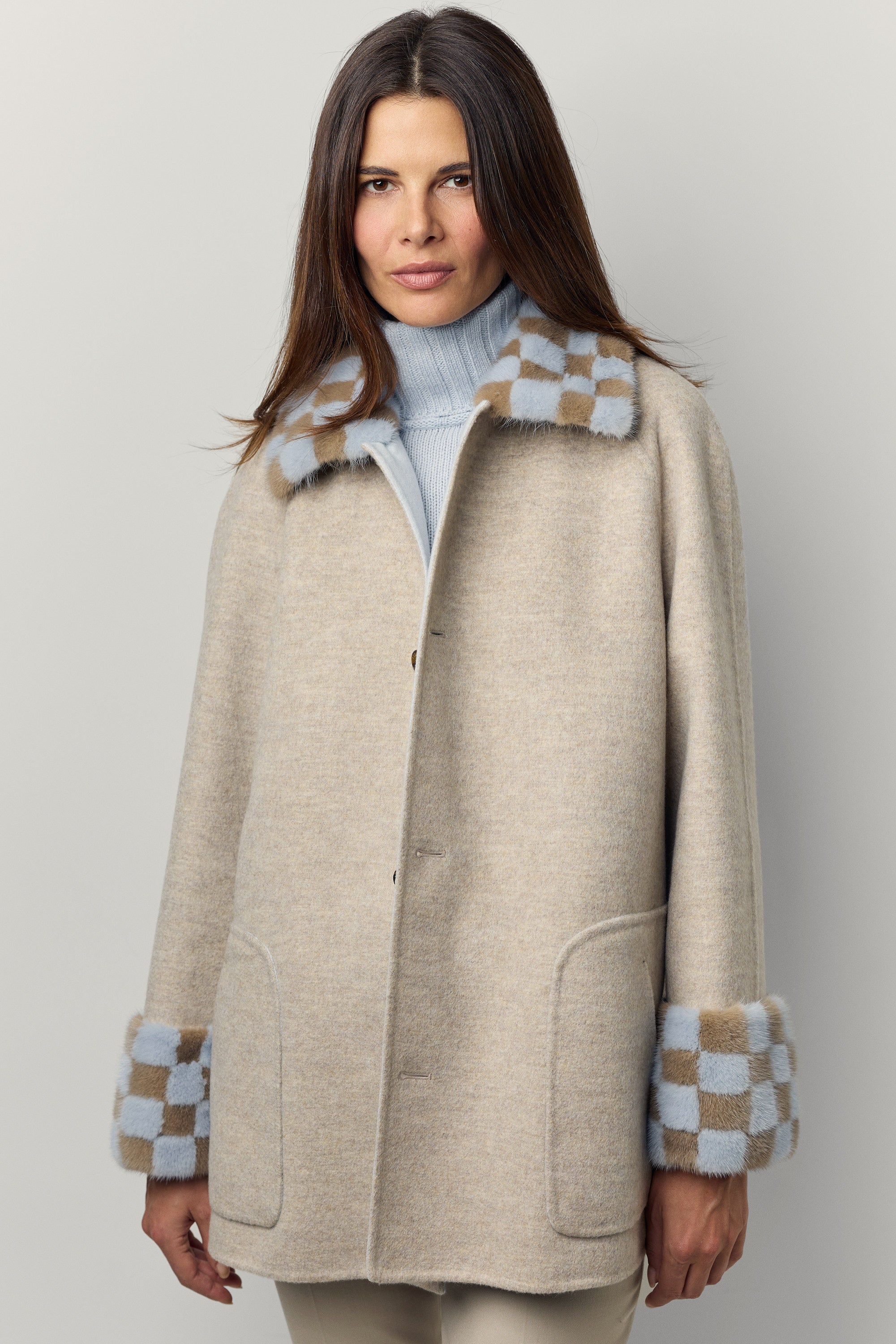 Gio cashmere and mink coat