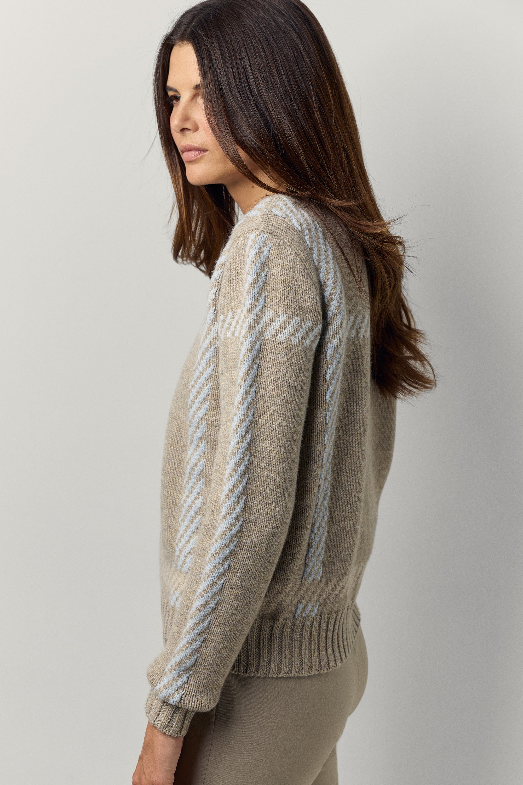 Pull Tartan en cachemire fleece