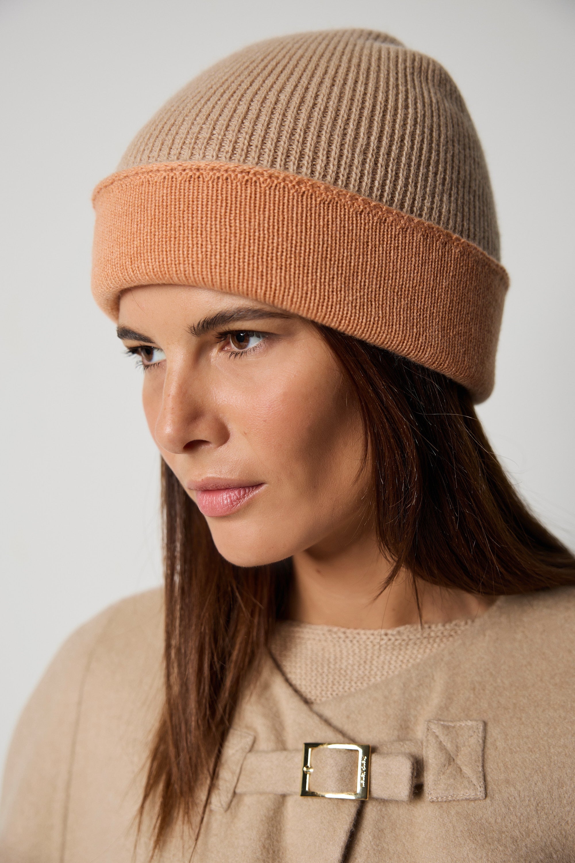 Bonnet bicolore en cachemire BOY