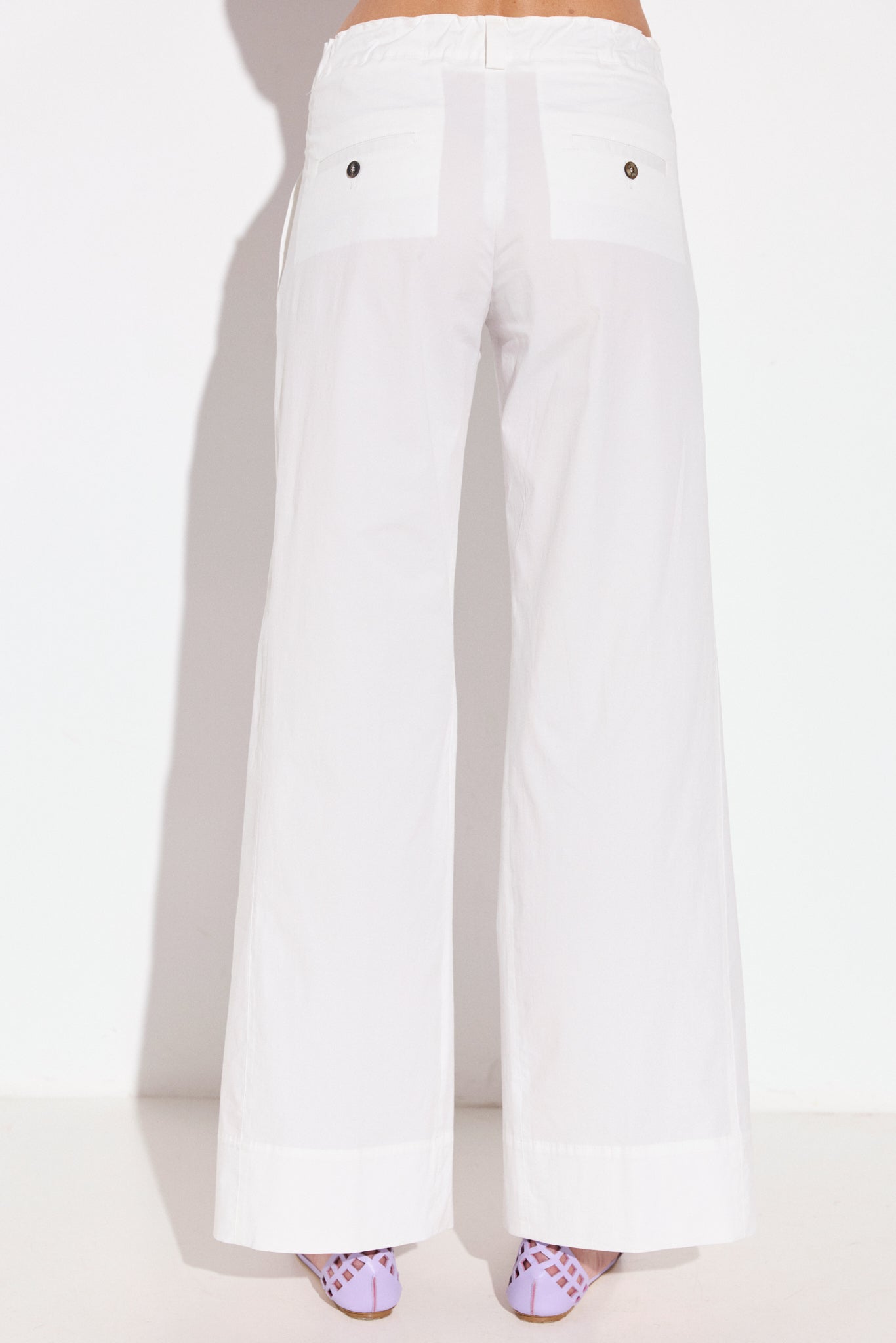 Pantalon large en coton stretch MARICA
