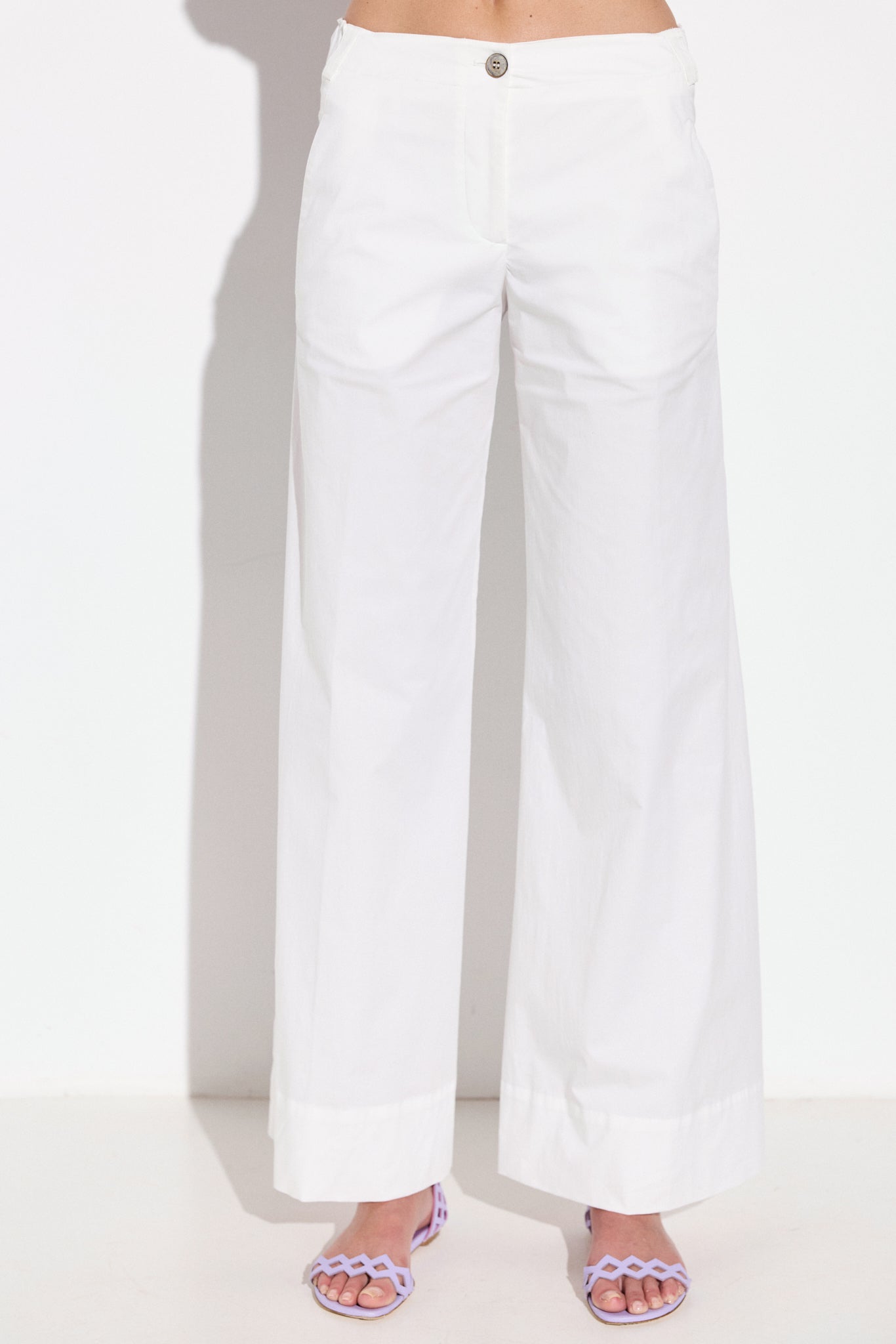 Pantalon large en coton stretch MARICA