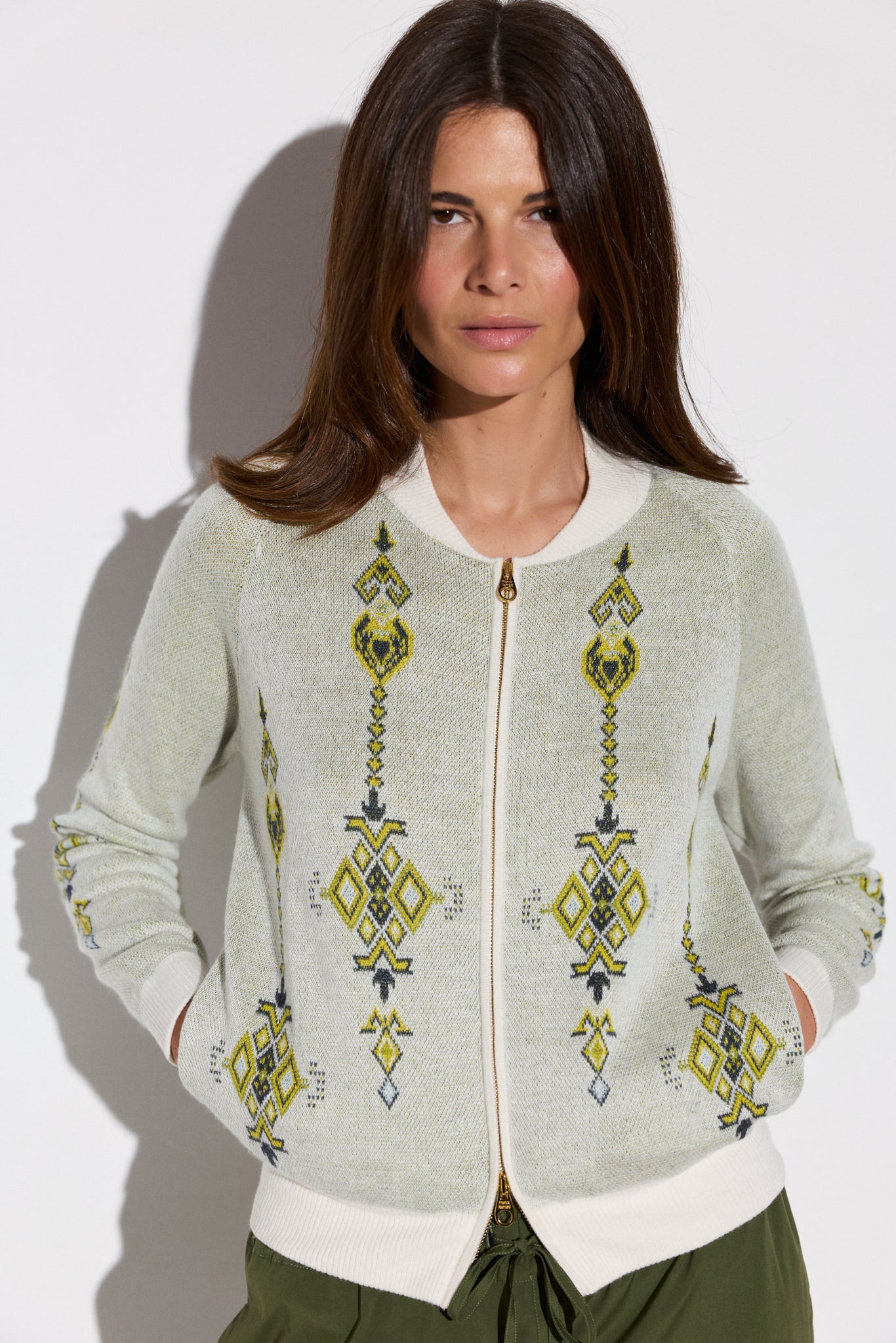 Cardigan Bomber Jacquard