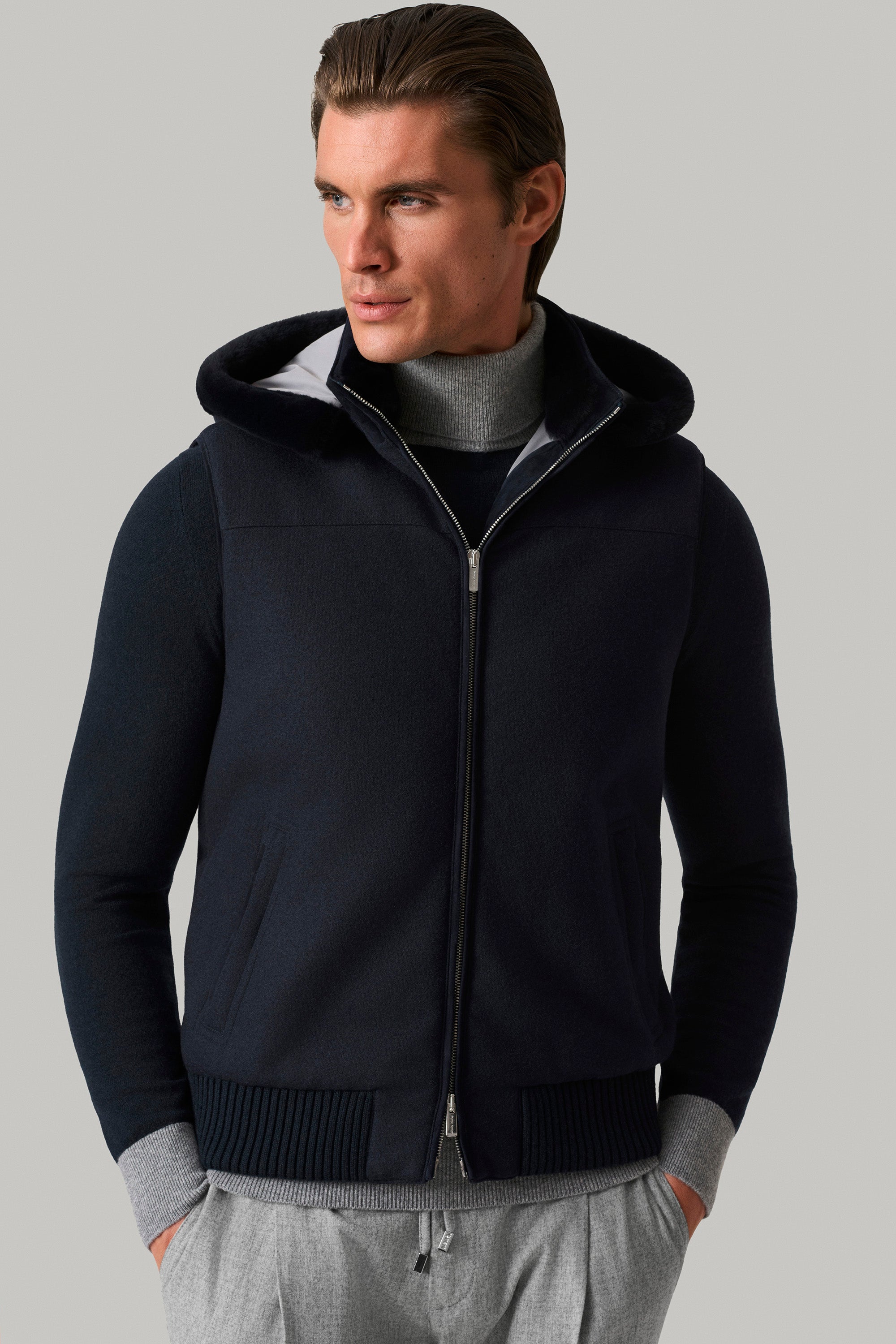 Gilet ELVIS en cachemire felt et vison