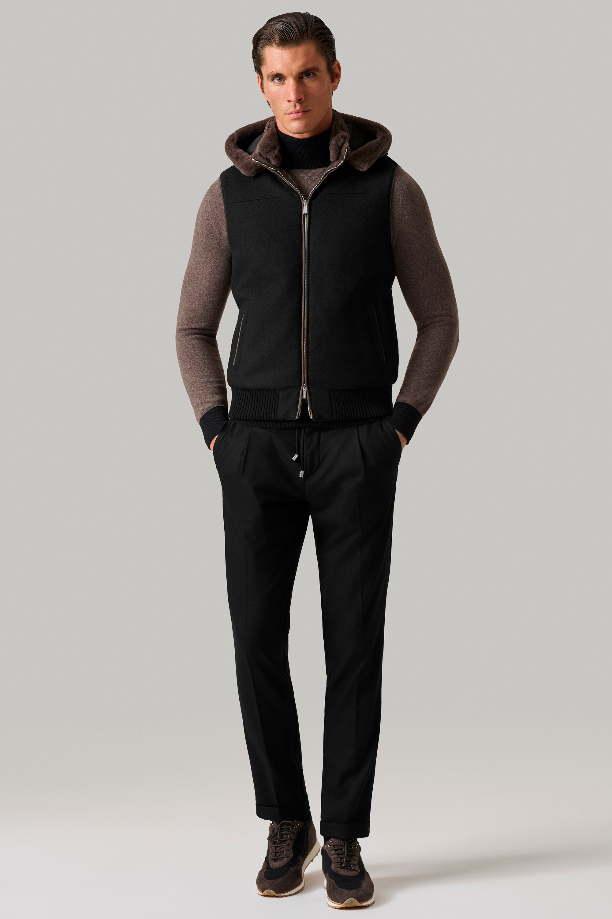 Gilet ELVIS en cachemire felt et vison