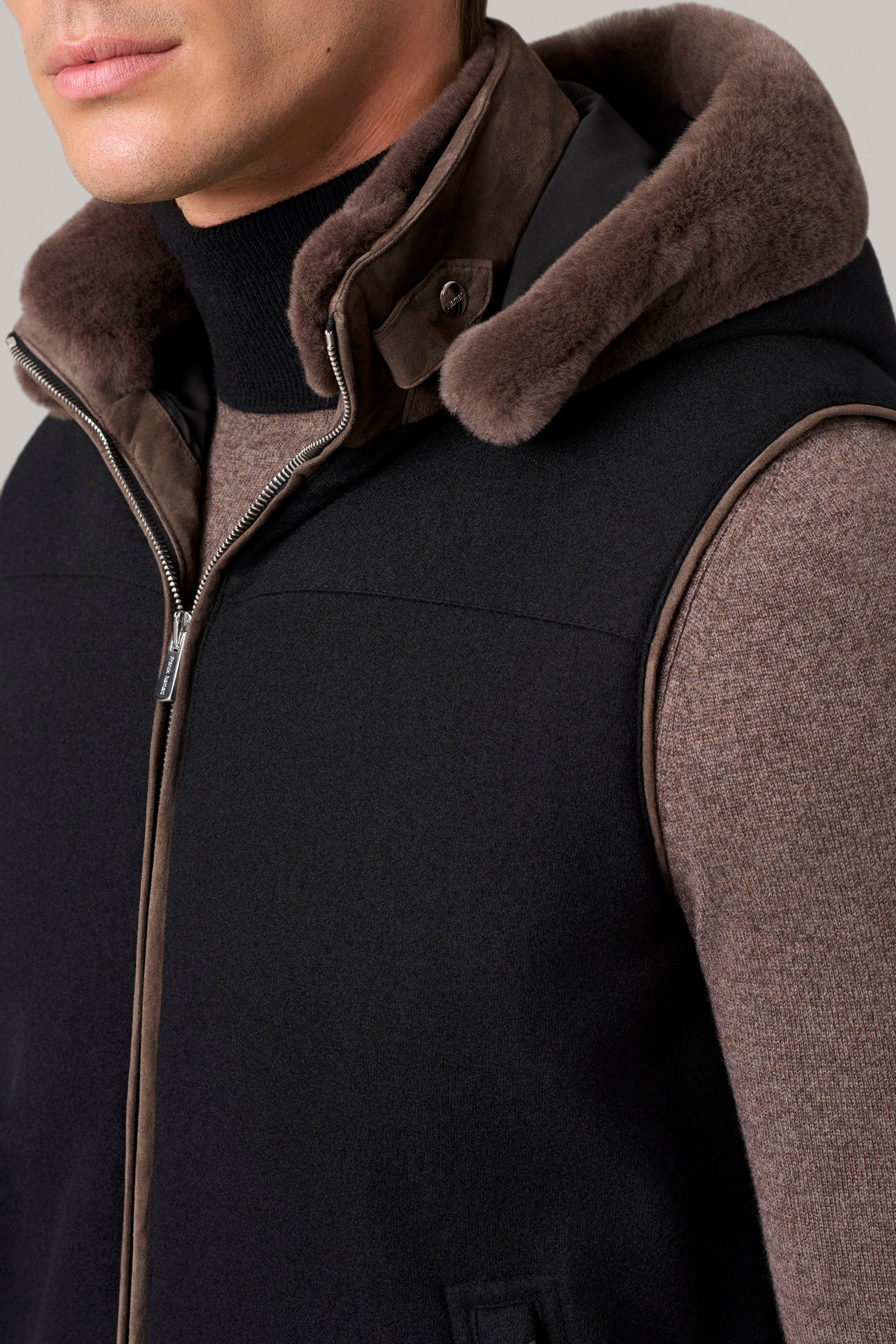 Gilet ELVIS en cachemire felt et vison