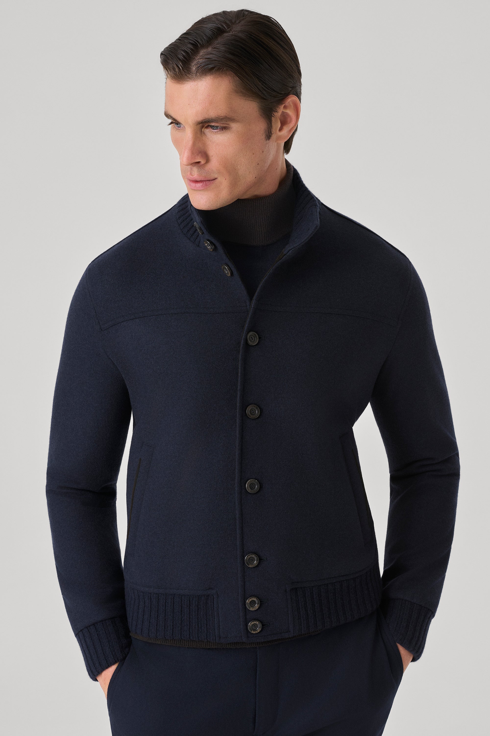 Blouson Confort Bottoni en ultimum cachemire felt double