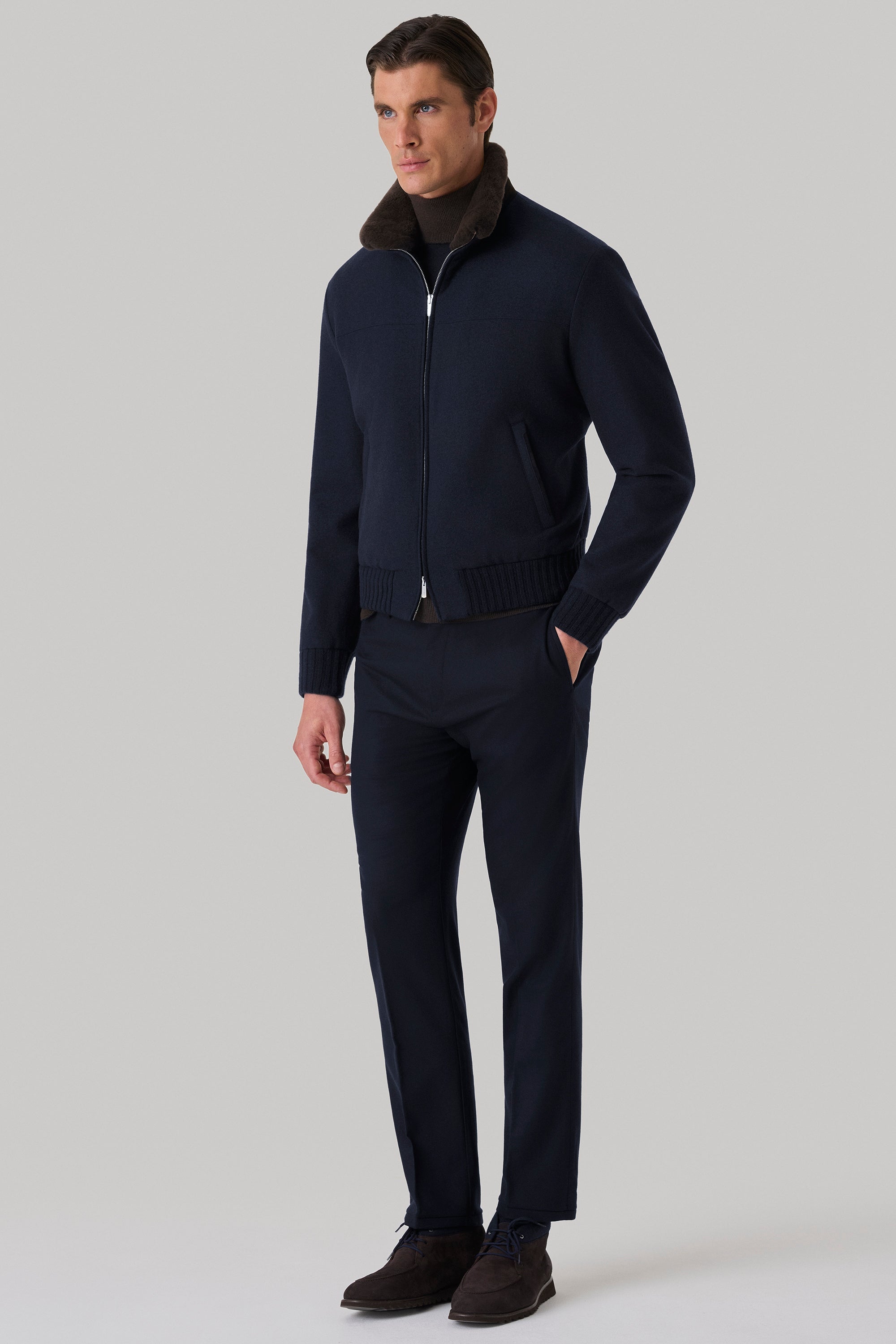 Blouson Confort en ultimum cachemire felt et vison