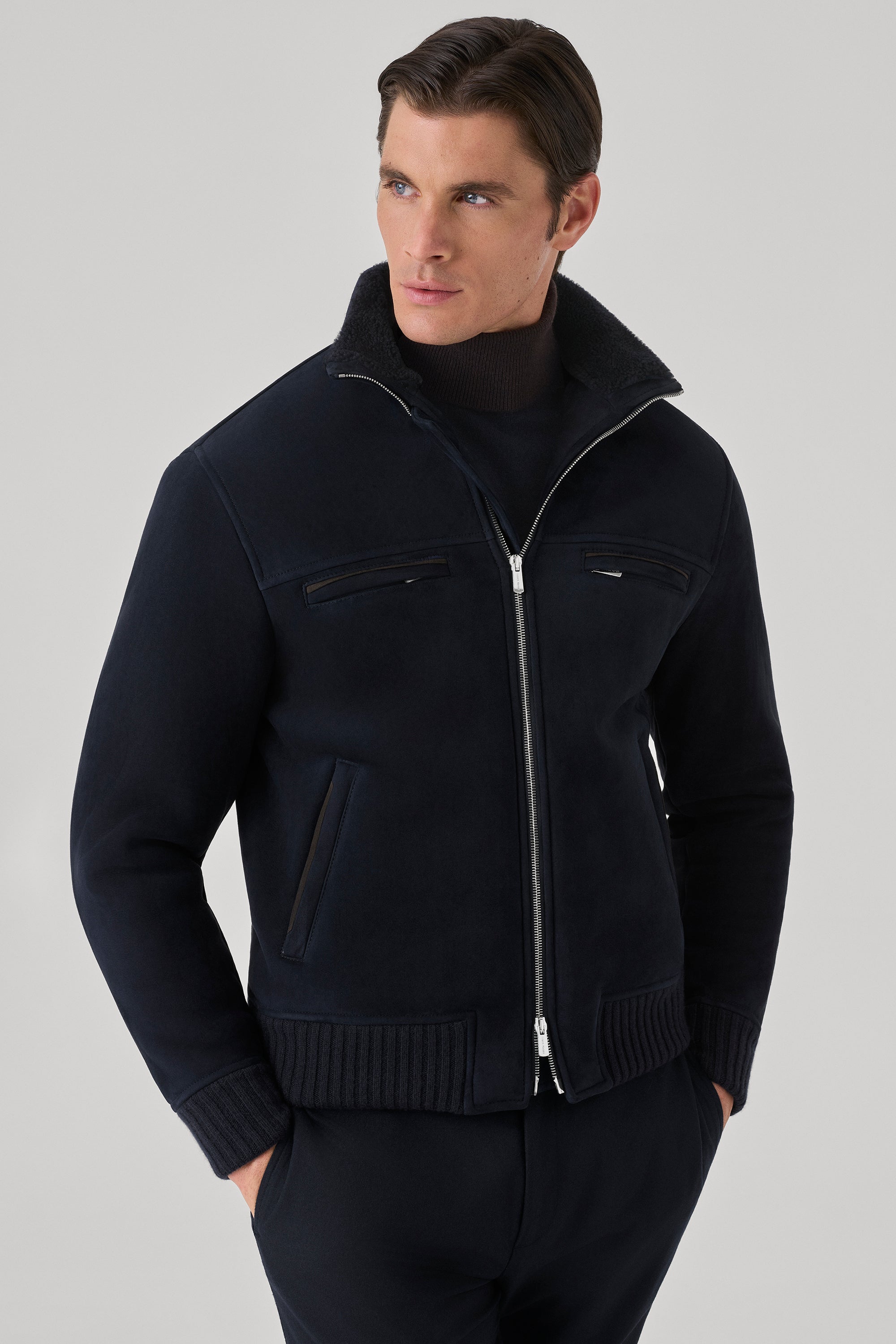 Blouson Cortina en suède, doublure en mouton
