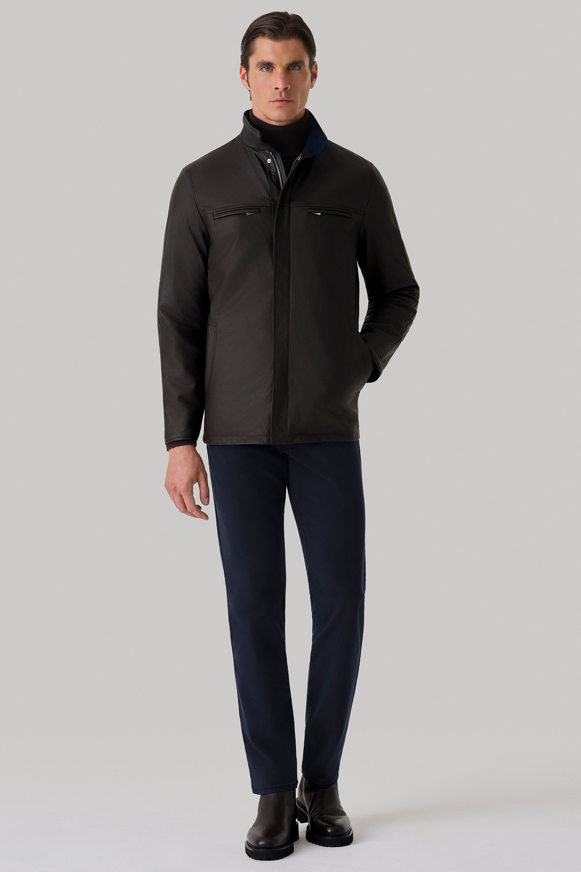 Parka Tom réversible en cuir de cerf et ultimum cachemire felt