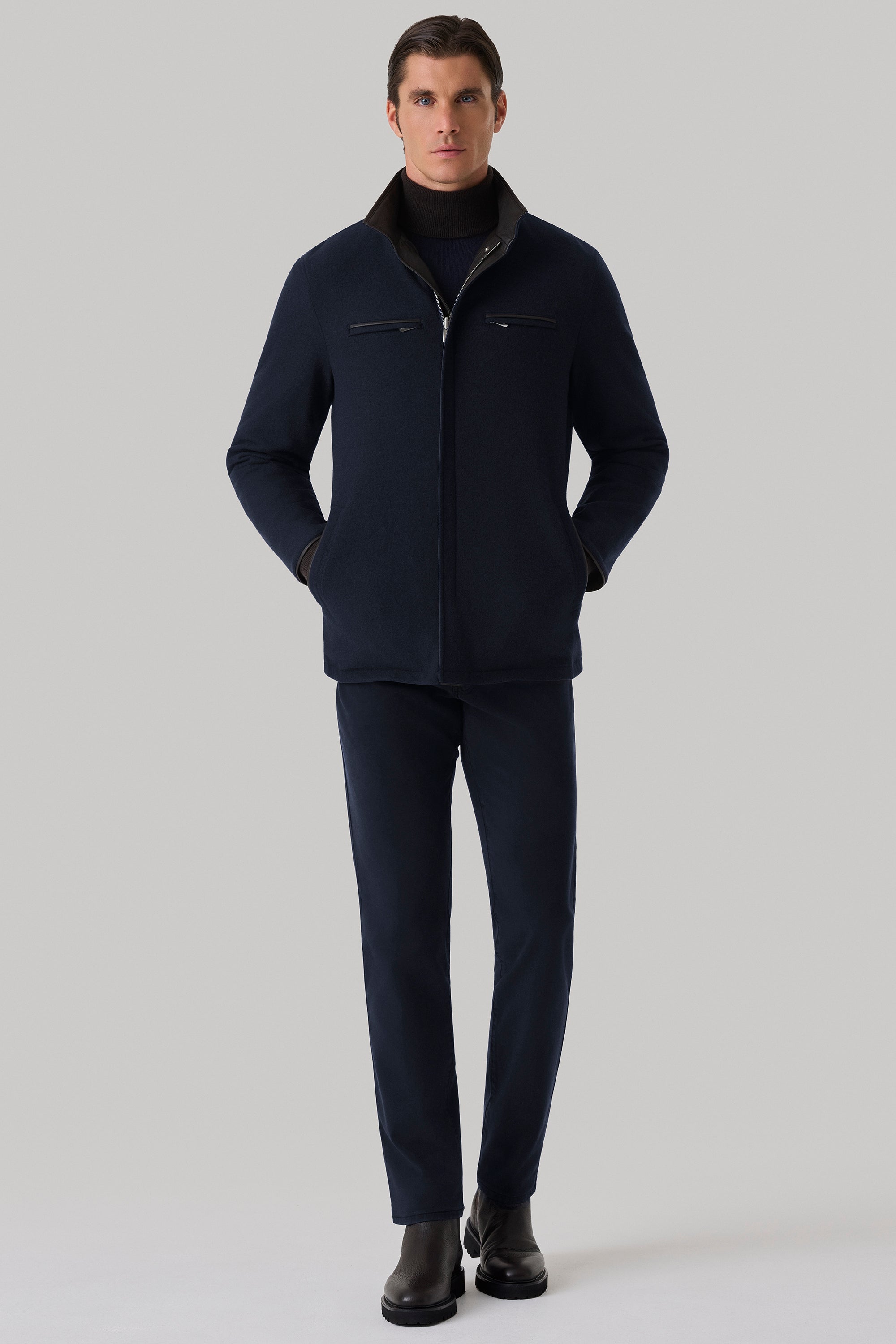 Parka Tom réversible en cuir de cerf et ultimum cachemire felt