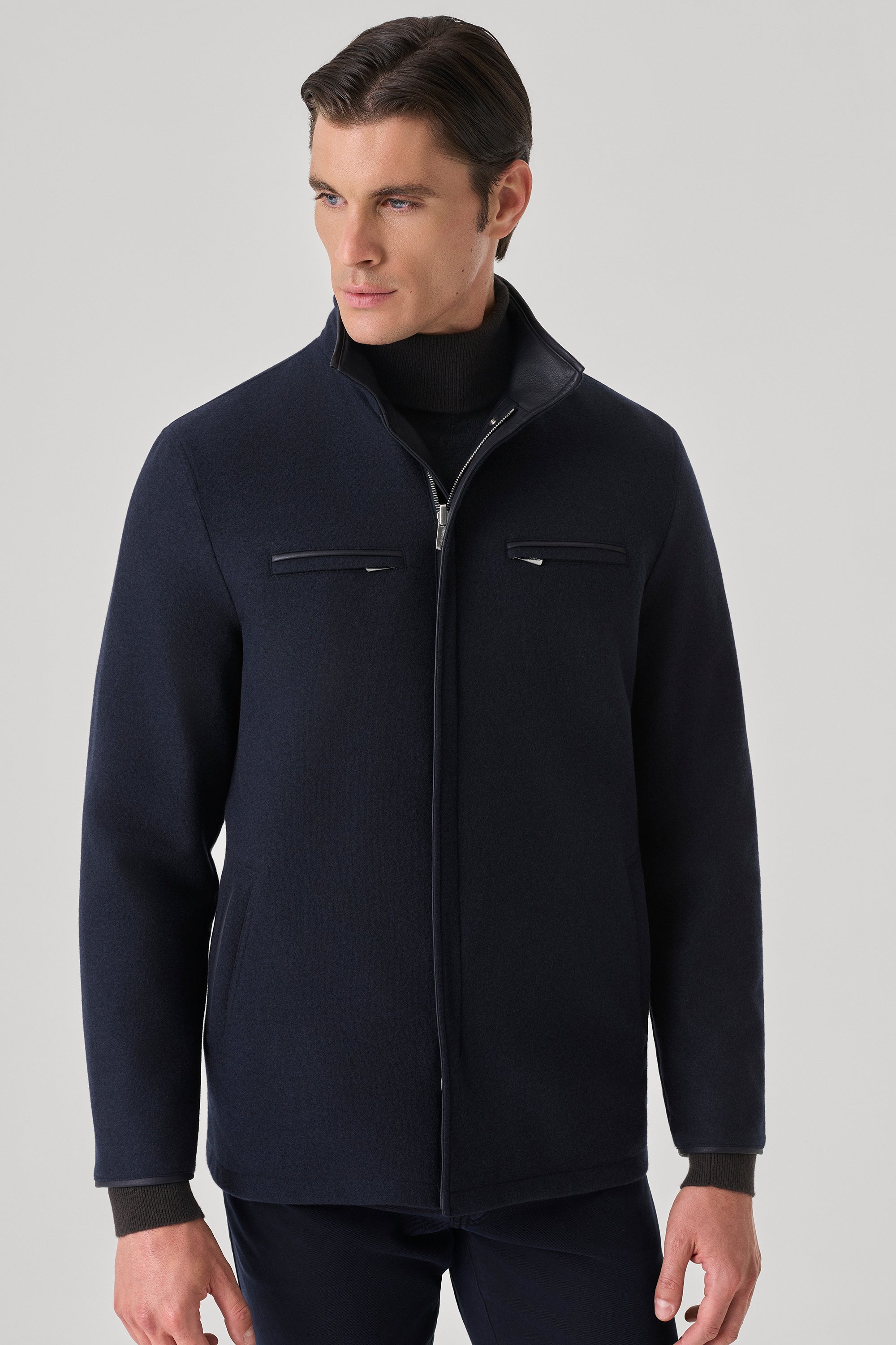 Parka Tom réversible en cuir de cerf et ultimum cachemire felt