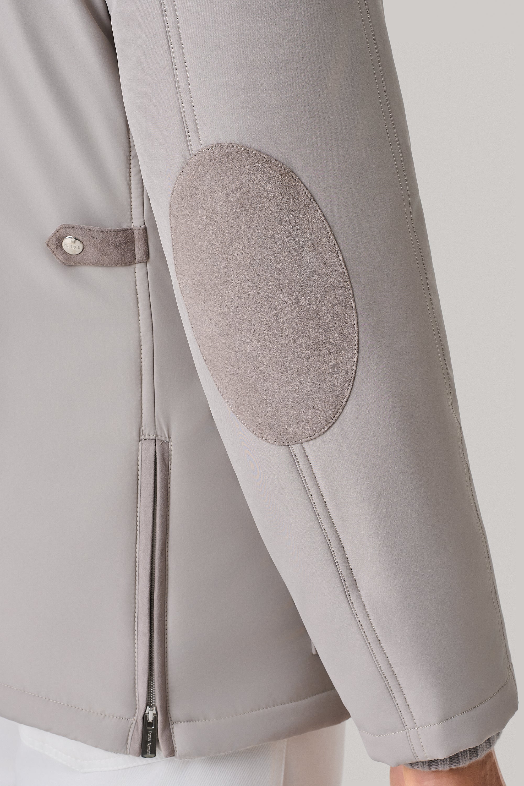 Parka Elvis en silk nylon ultra-light avec empiècement en ultimum cachemire
