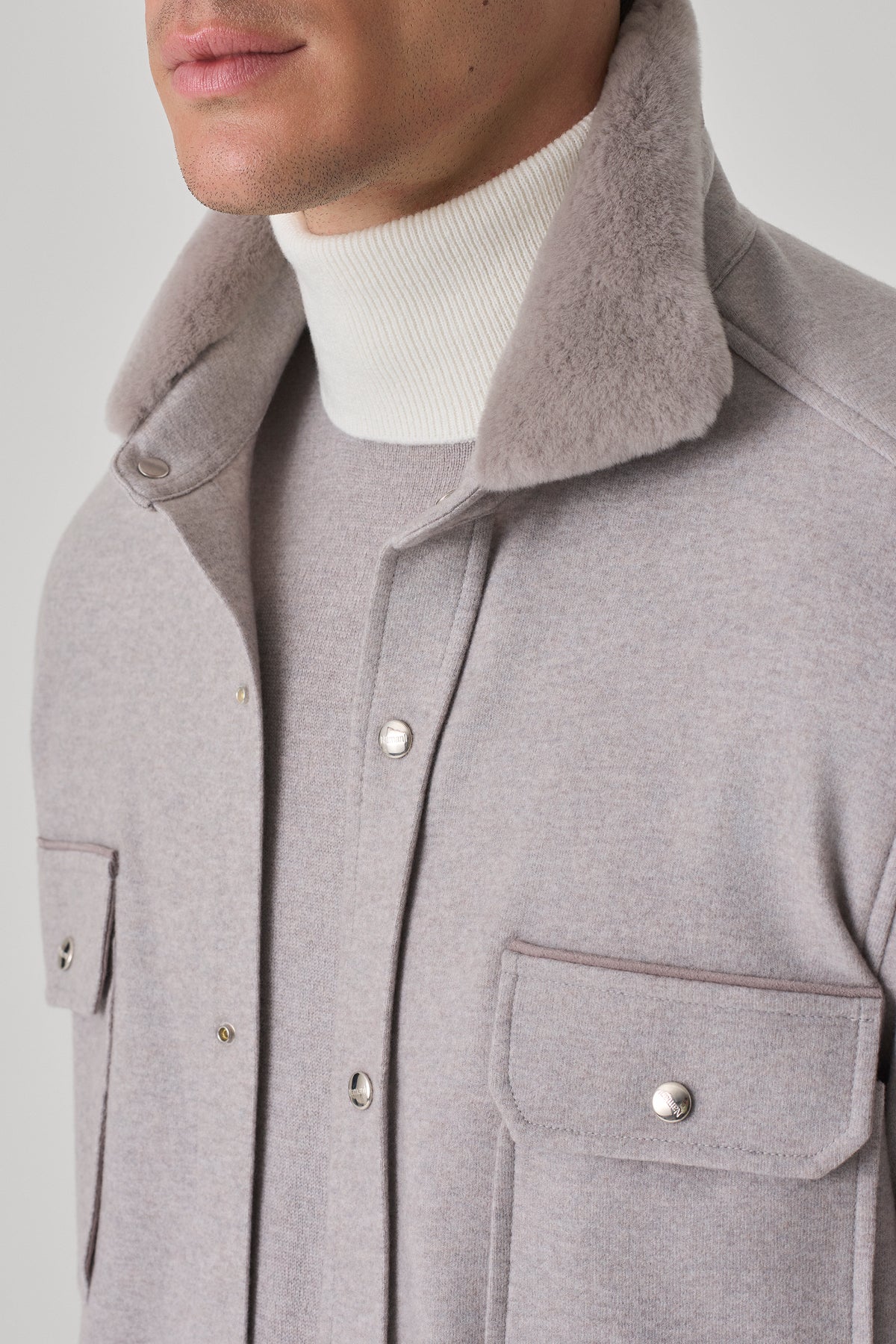Chemise en ultimum cachemire felt et vison