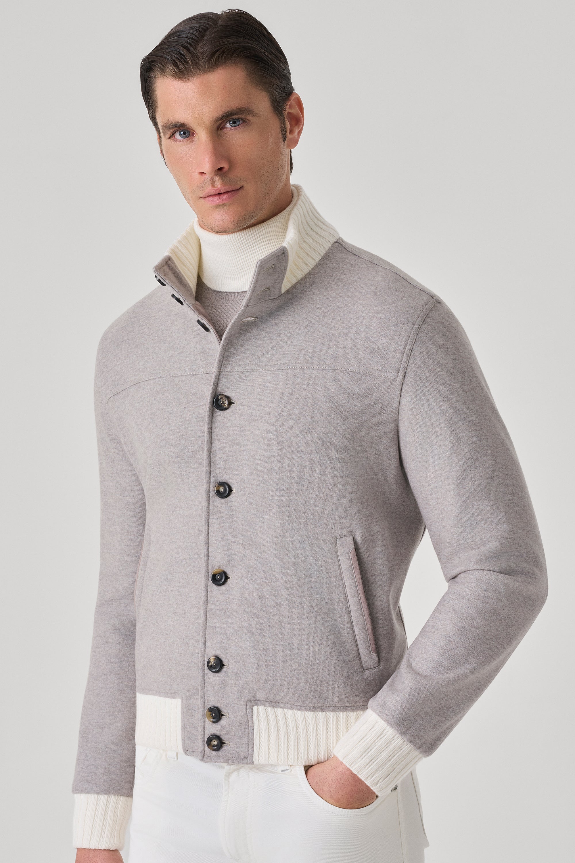 Blouson Confort Bottoni en ultimum cachemire felt double