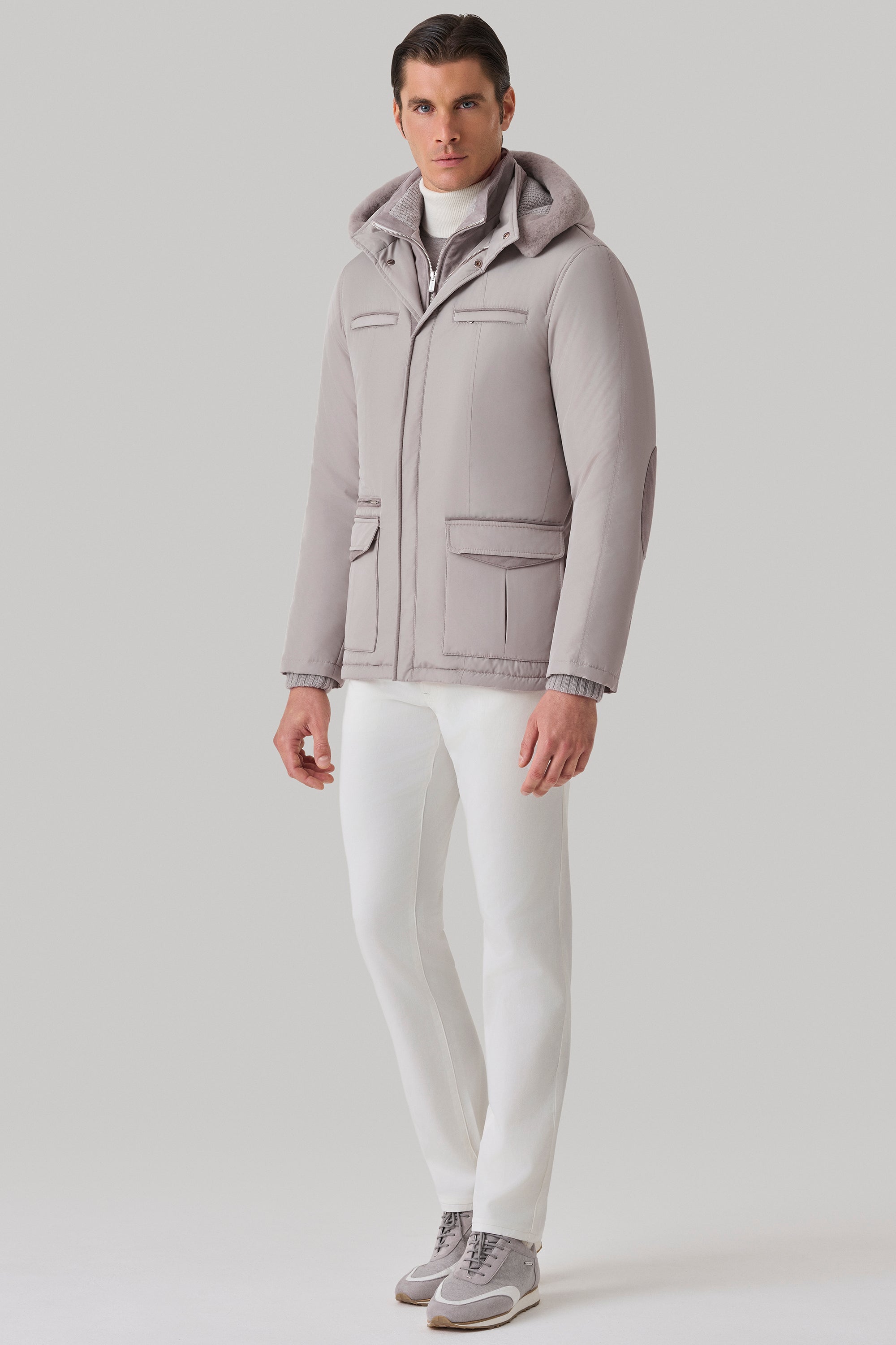 Parka Elvis en silk nylon ultra-light et vison