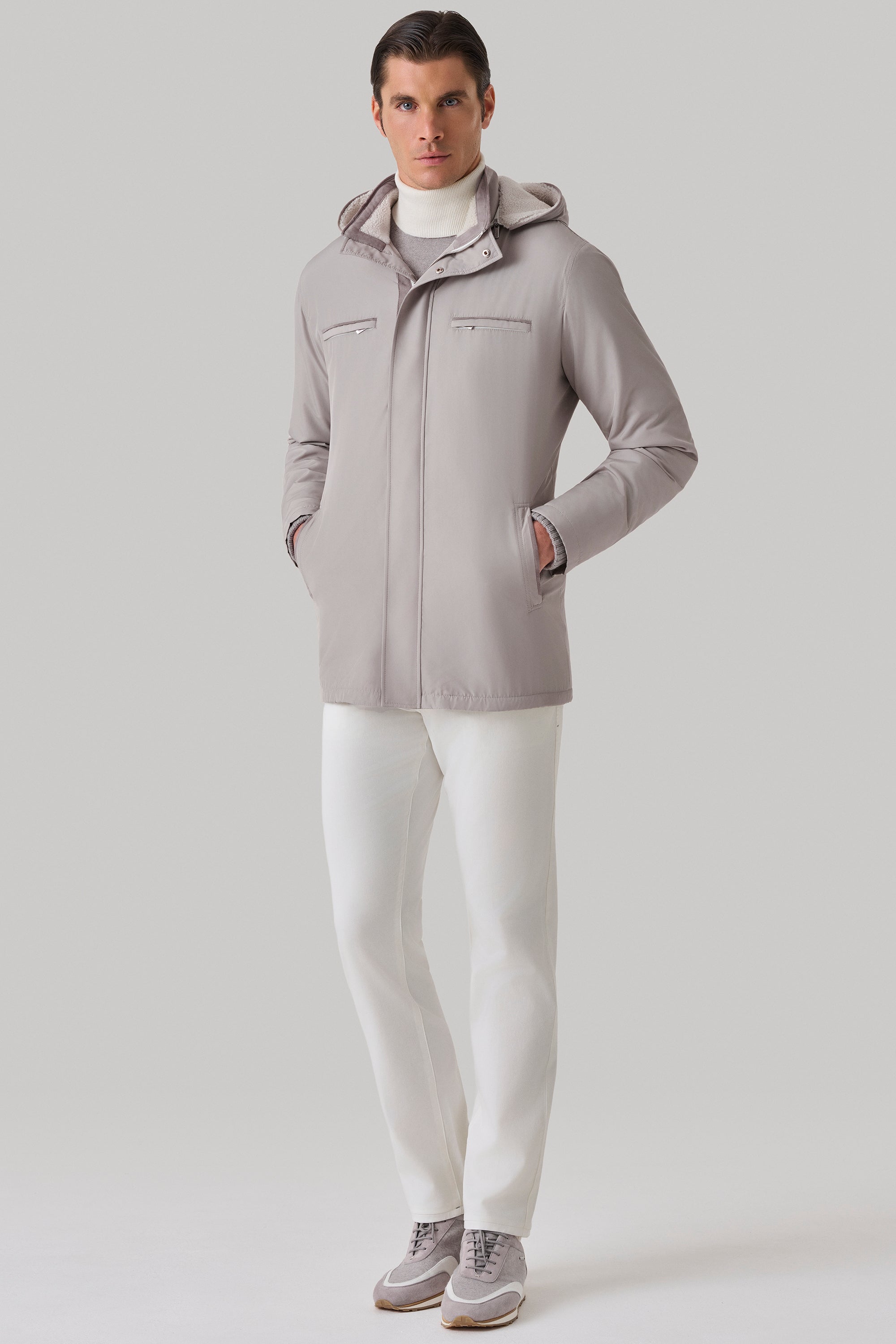 Parka Courchevel en silk nylon ultra-light et mouton