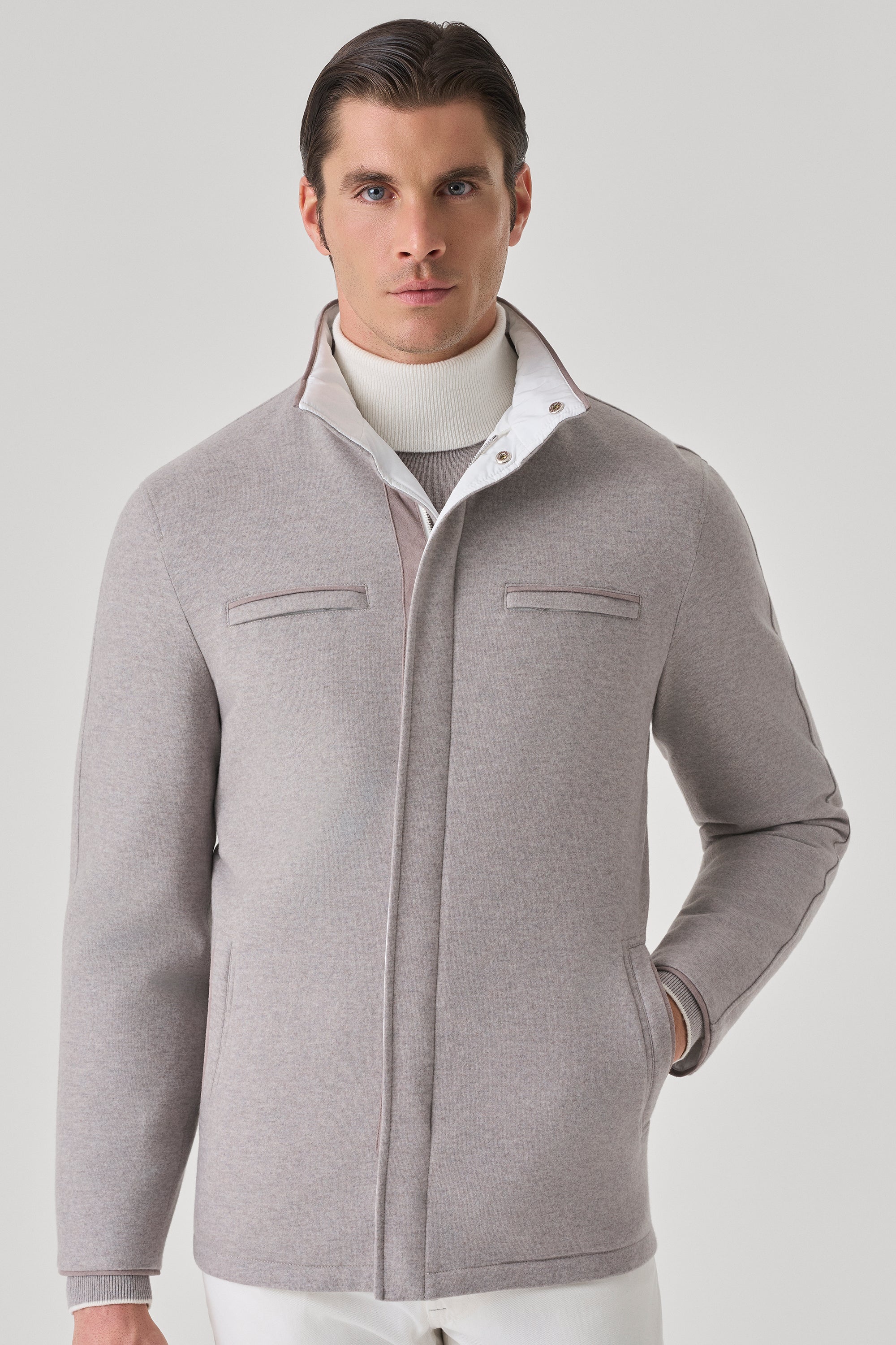 Parka Tom réversible en ultimum cachemire felt et silk nylon ultra-light