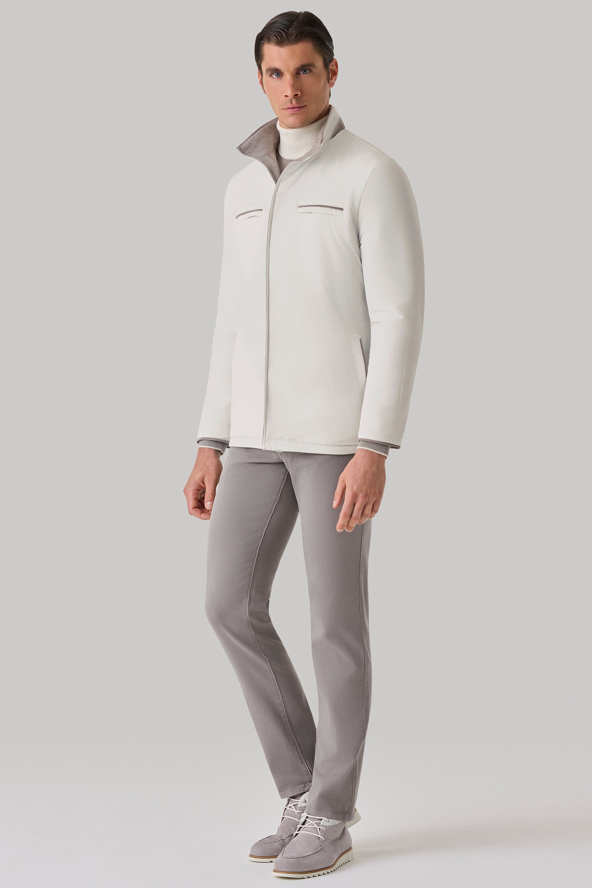 Parka Tom réversible en ultimum cachemire felt et silk nylon ultra-light