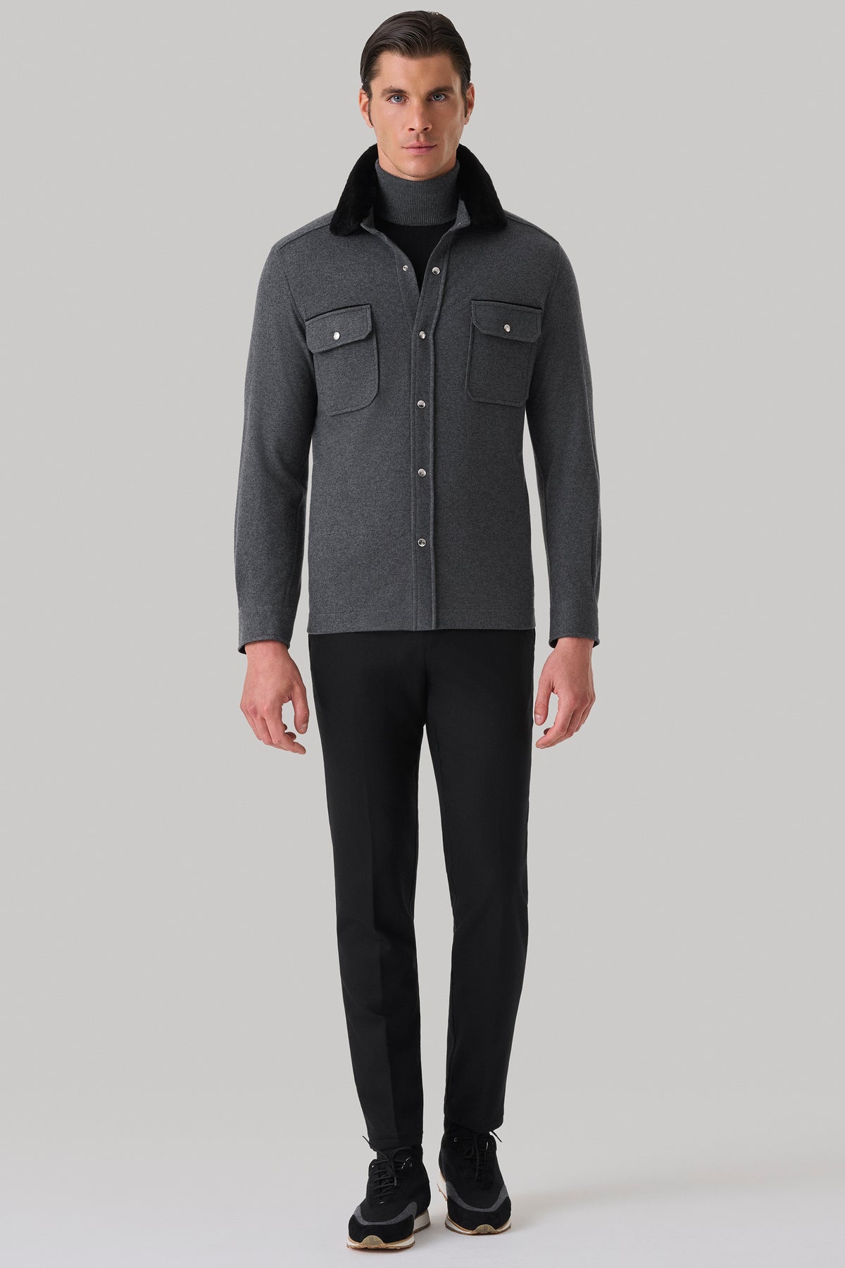 Chemise en ultimum cachemire felt et vison