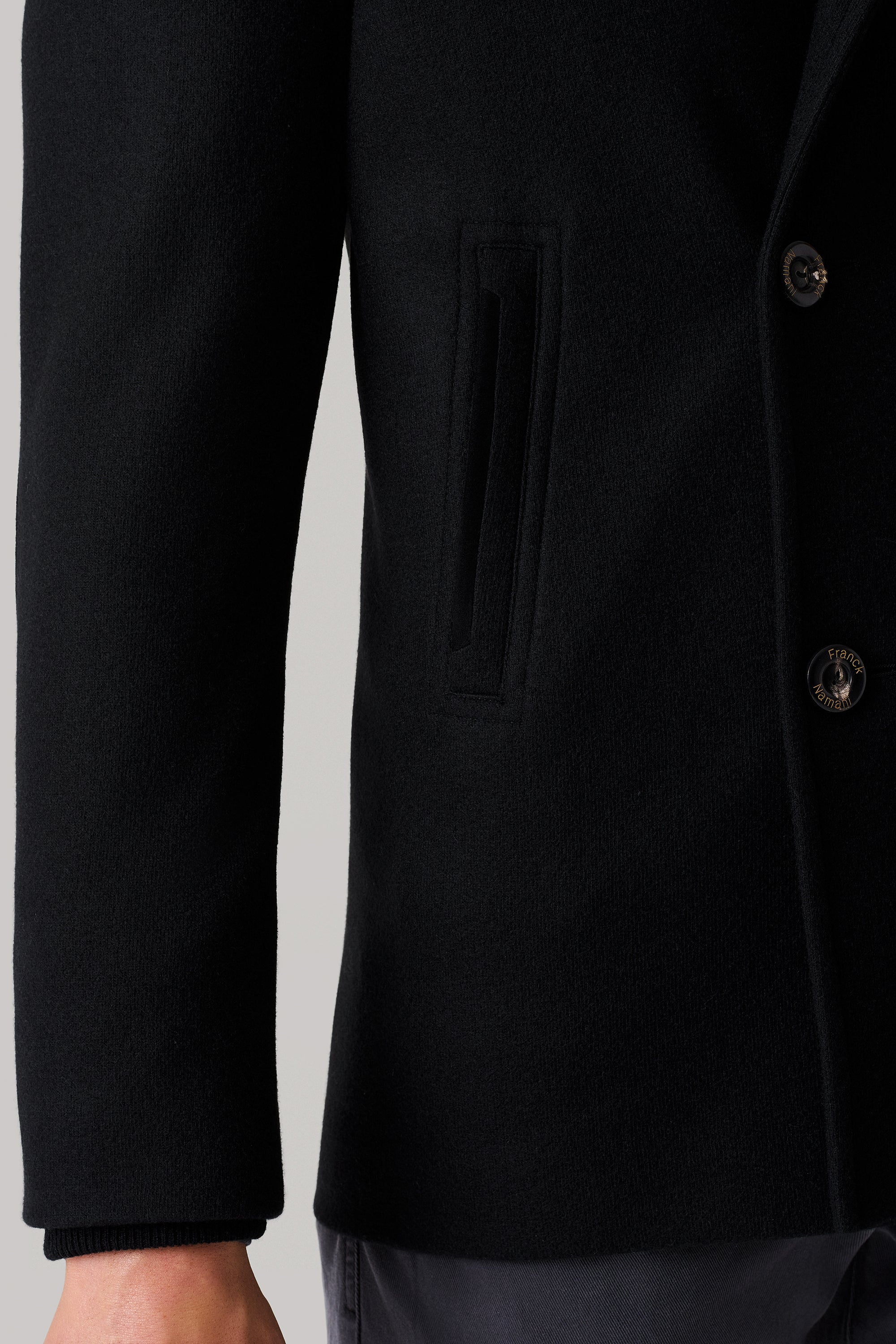 Ultimum cashmere® felt duffle coat with mink collar
