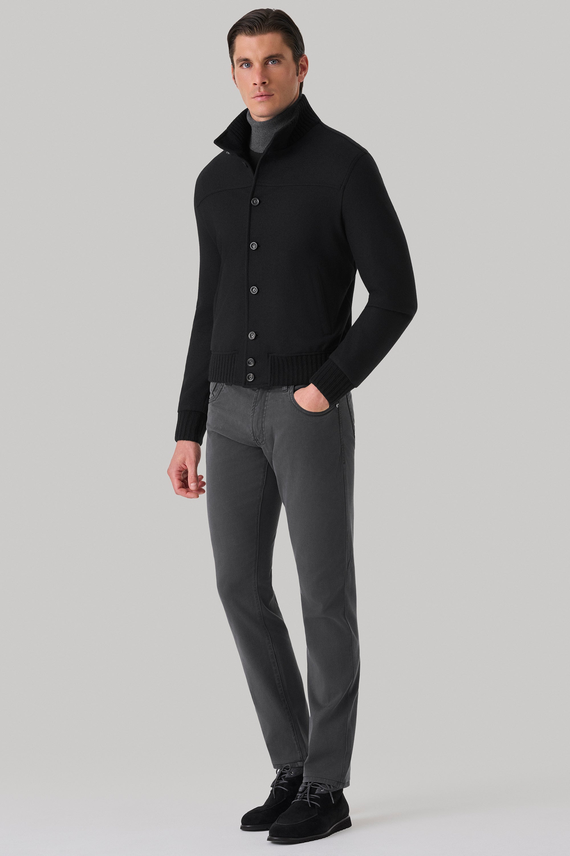 Blouson Confort Bottoni en ultimum cachemire felt double