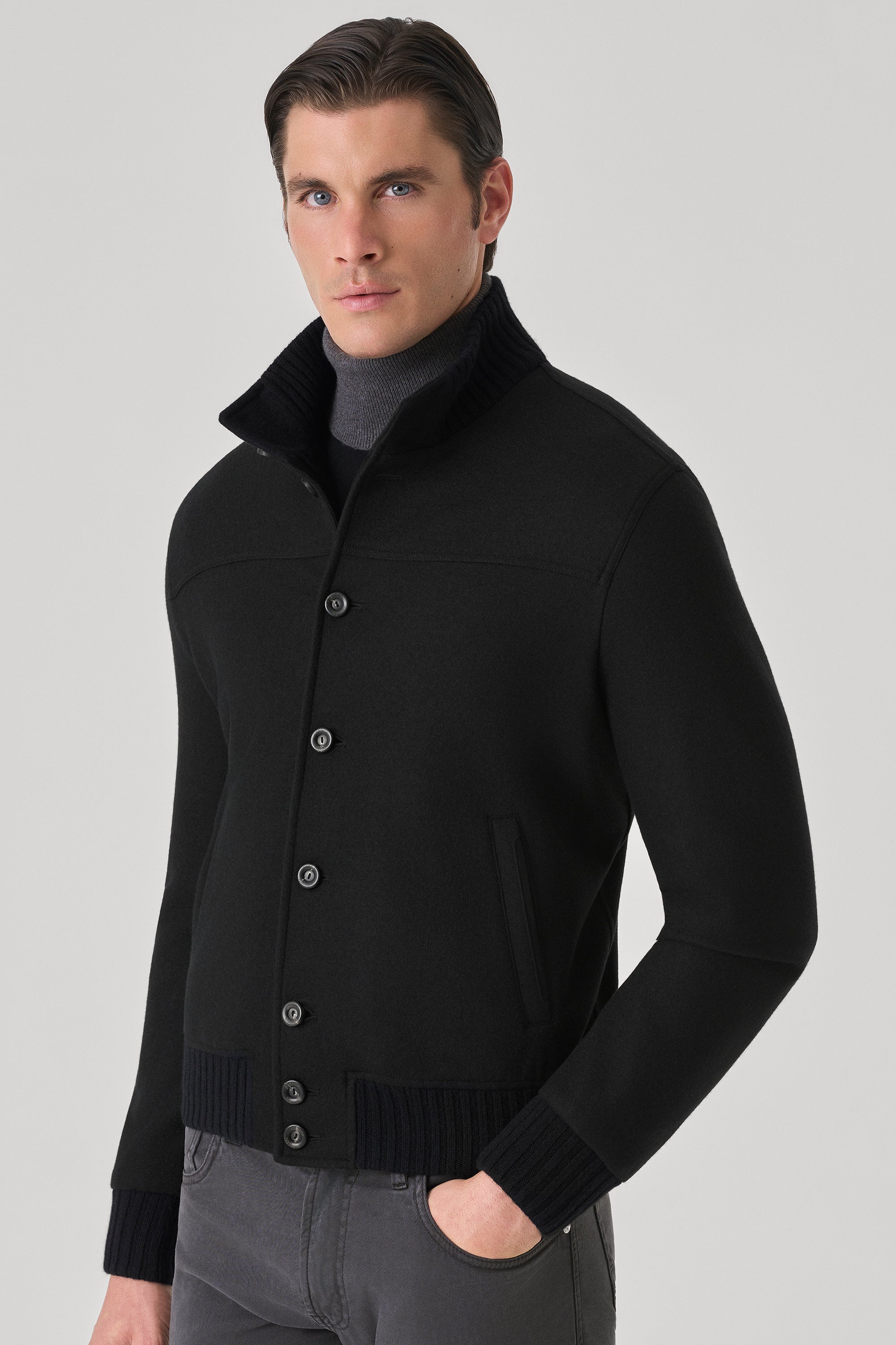 Blouson Confort Bottoni en ultimum cachemire felt double