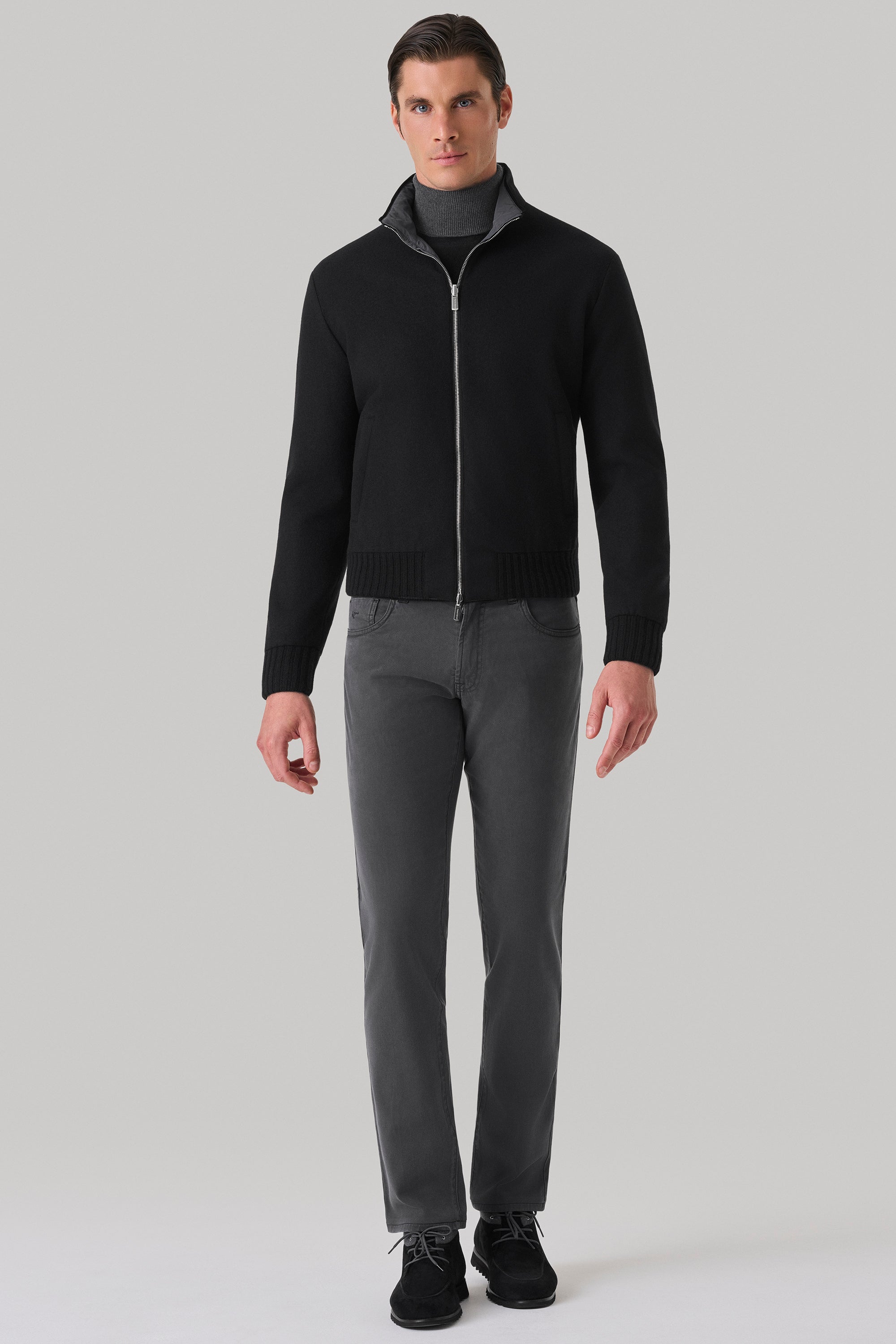 CONFORT Reversible jacket in ultimum cashmere® felt and ultra-light silk nylon