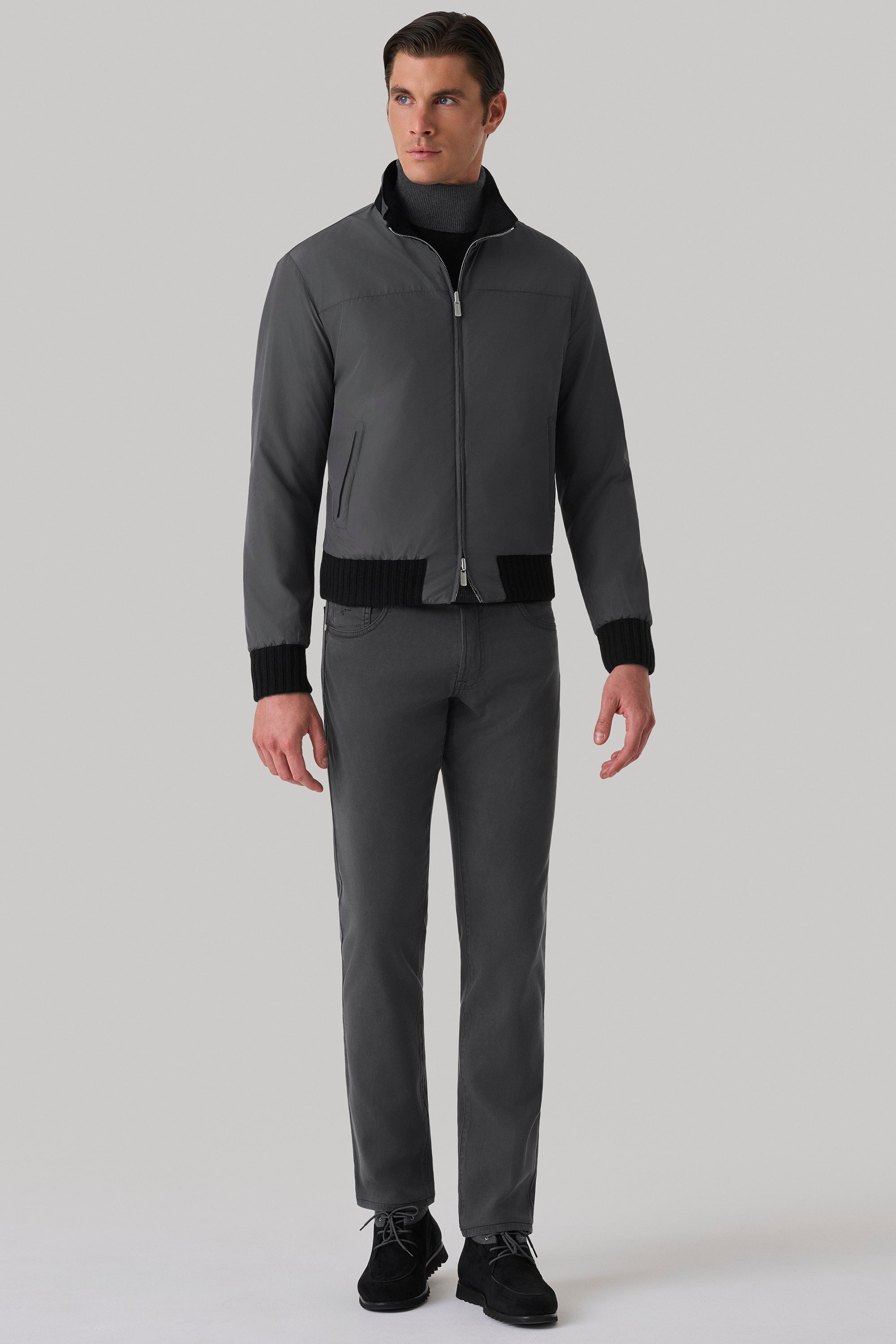 CONFORT Reversible jacket in ultimum cashmere® felt and ultra-light silk nylon