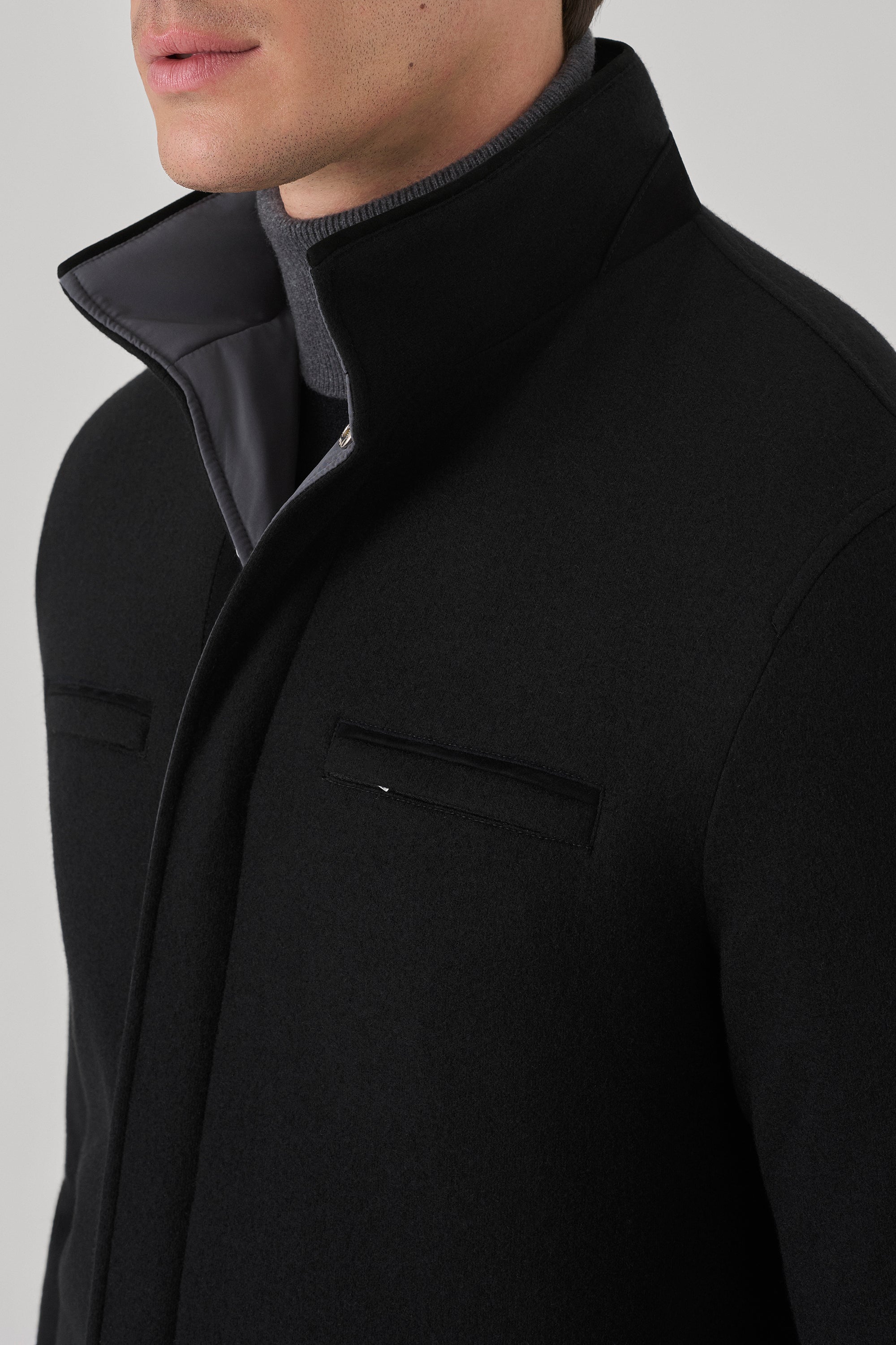 Parka Tom réversible en ultimum cachemire felt et silk nylon ultra-light