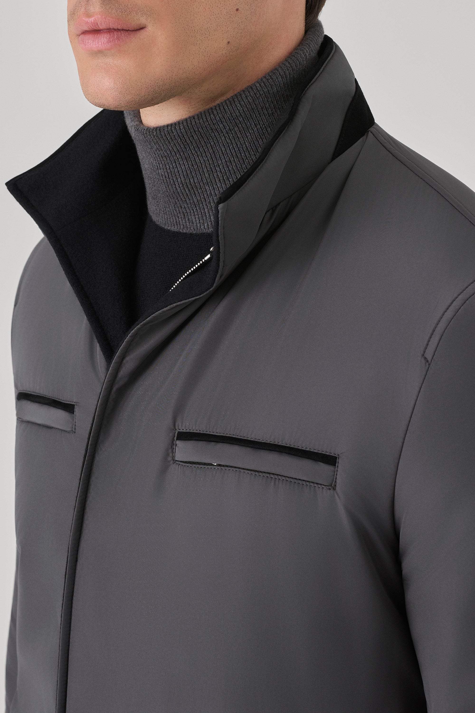 Parka Tom réversible en ultimum cachemire felt et silk nylon ultra-light